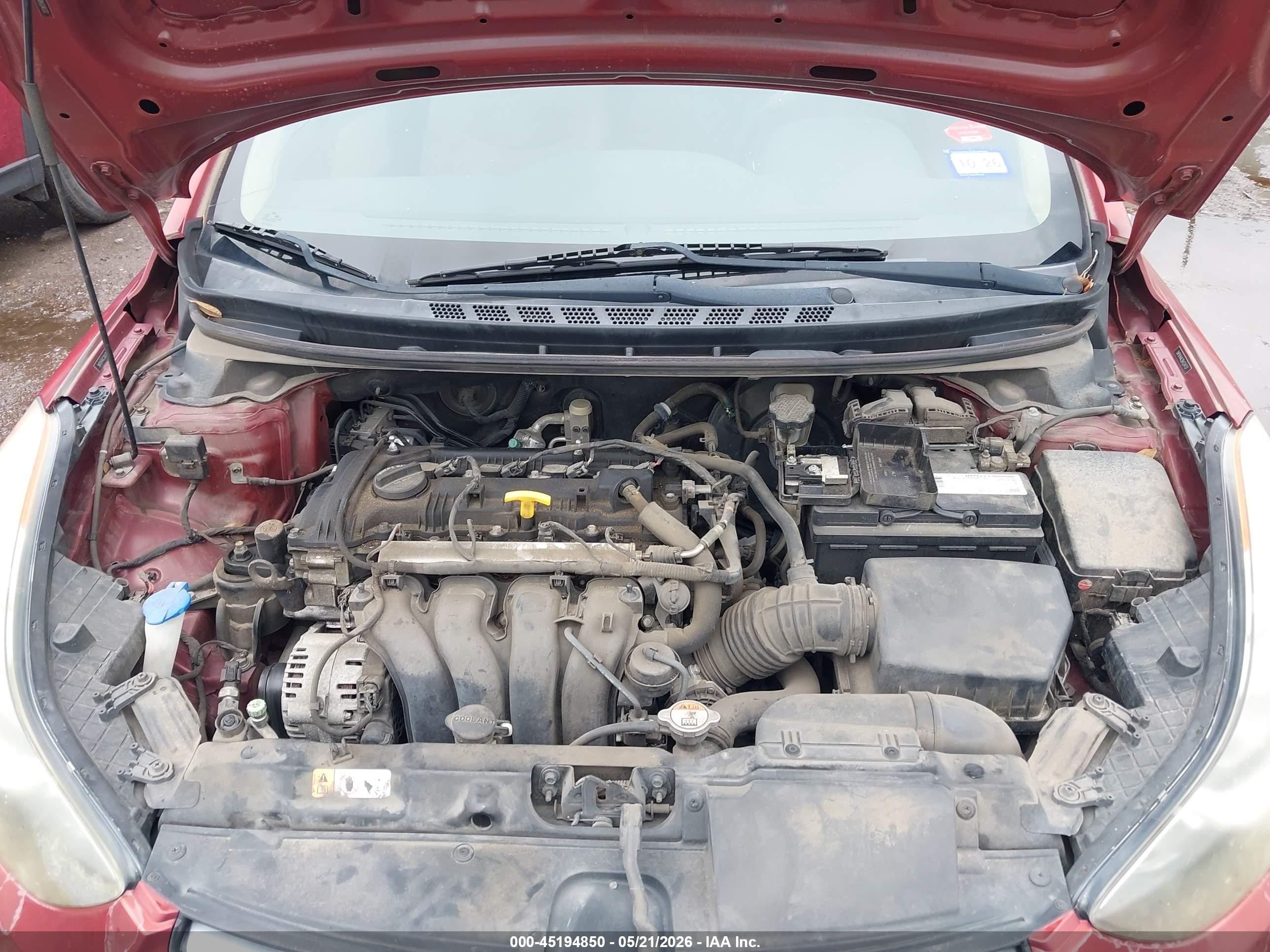 2013 Hyundai Elantra Gls Red vin: 5NPDH4AE3DH334737