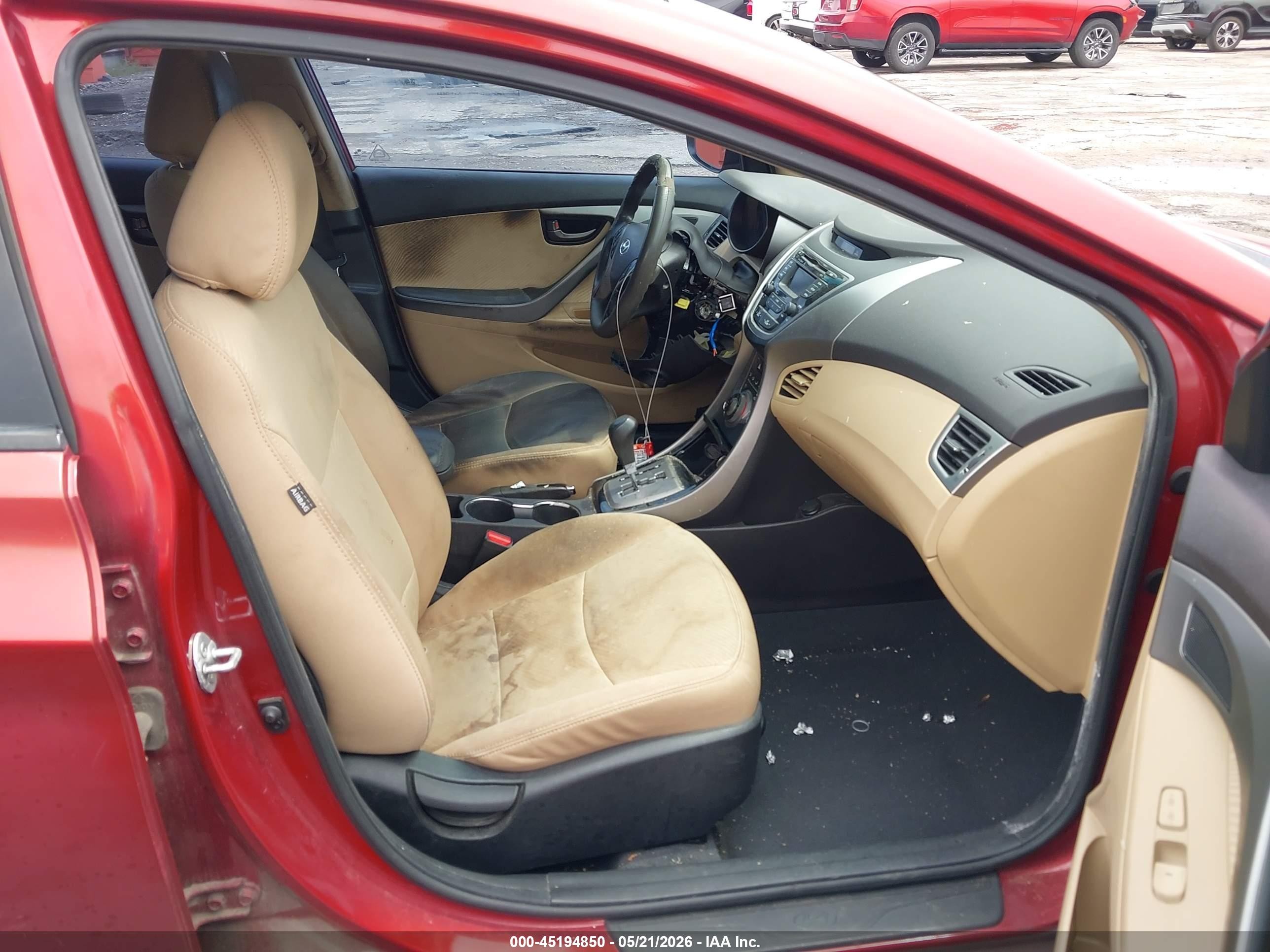 2013 Hyundai Elantra Gls Red vin: 5NPDH4AE3DH334737