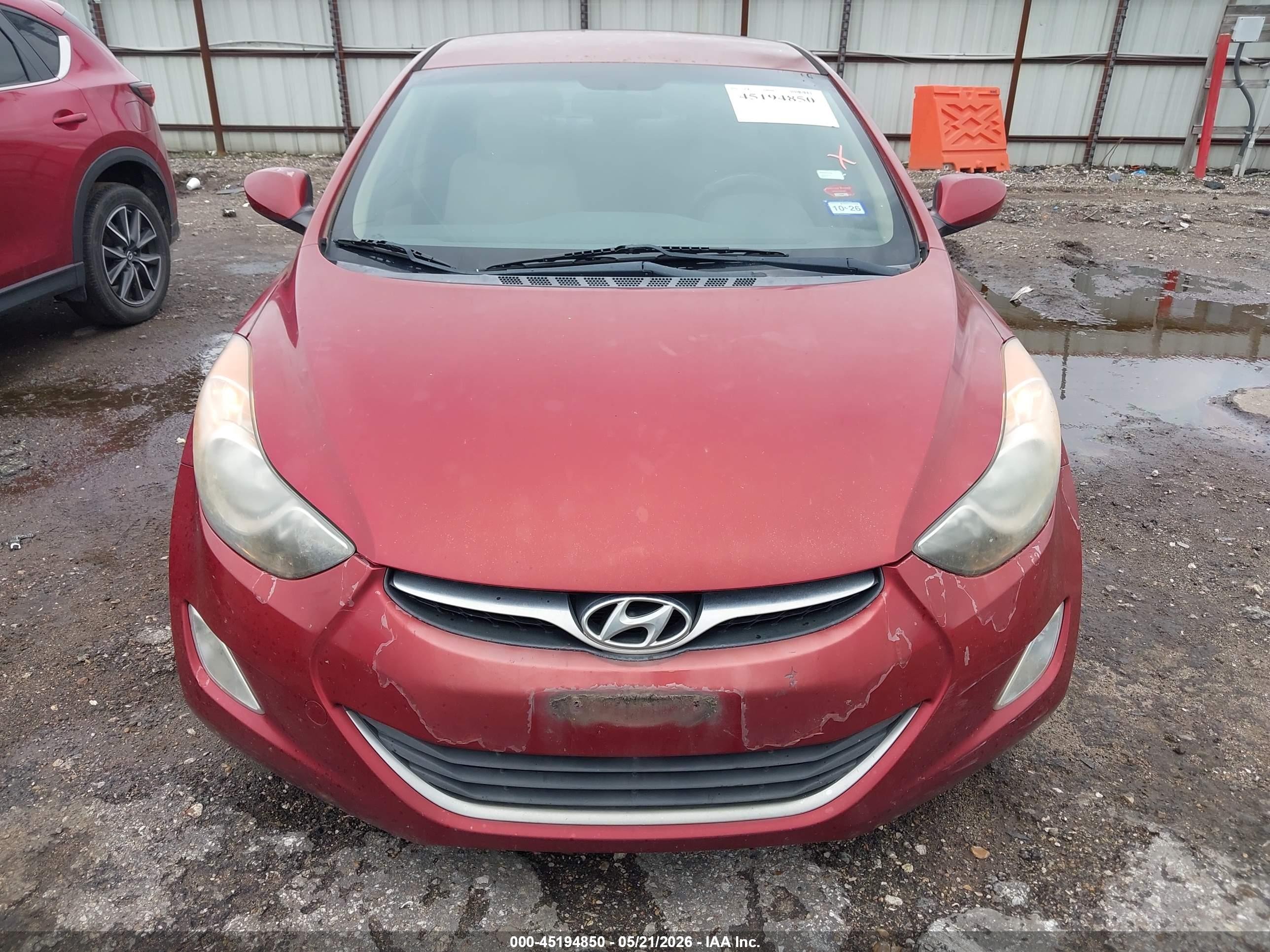 2013 Hyundai Elantra Gls Red vin: 5NPDH4AE3DH334737