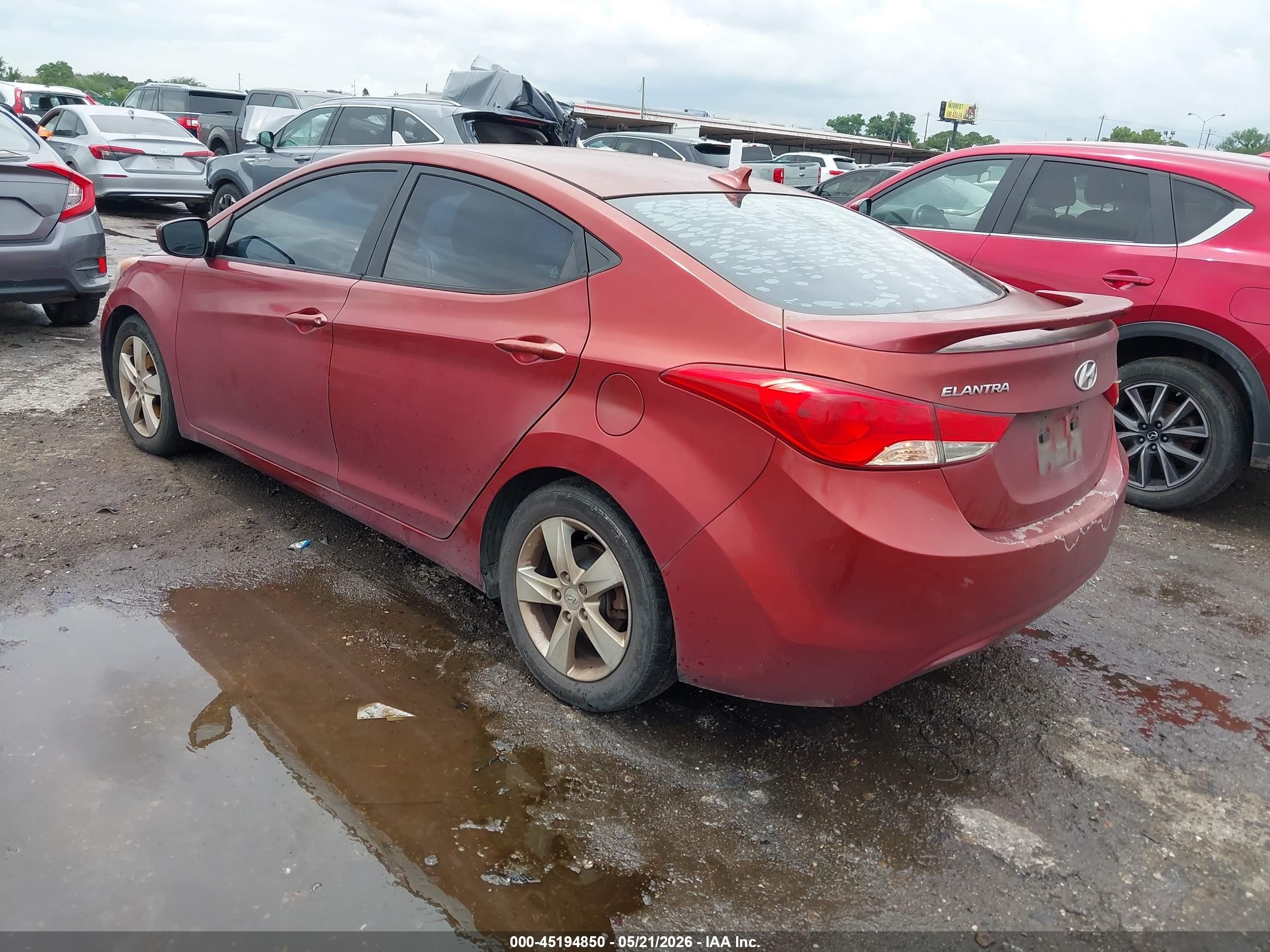 2013 Hyundai Elantra Gls Red vin: 5NPDH4AE3DH334737