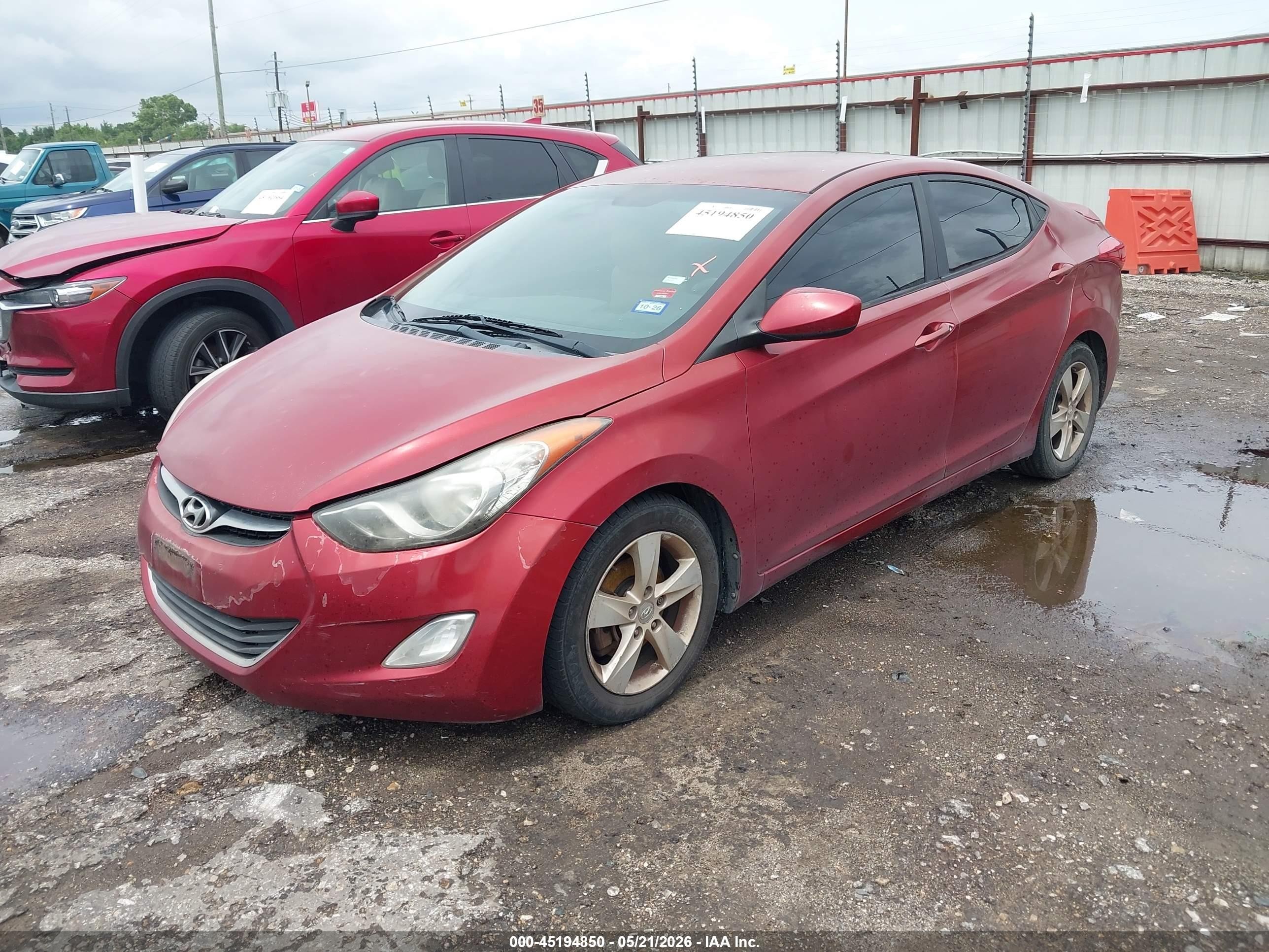 2013 Hyundai Elantra Gls Red vin: 5NPDH4AE3DH334737
