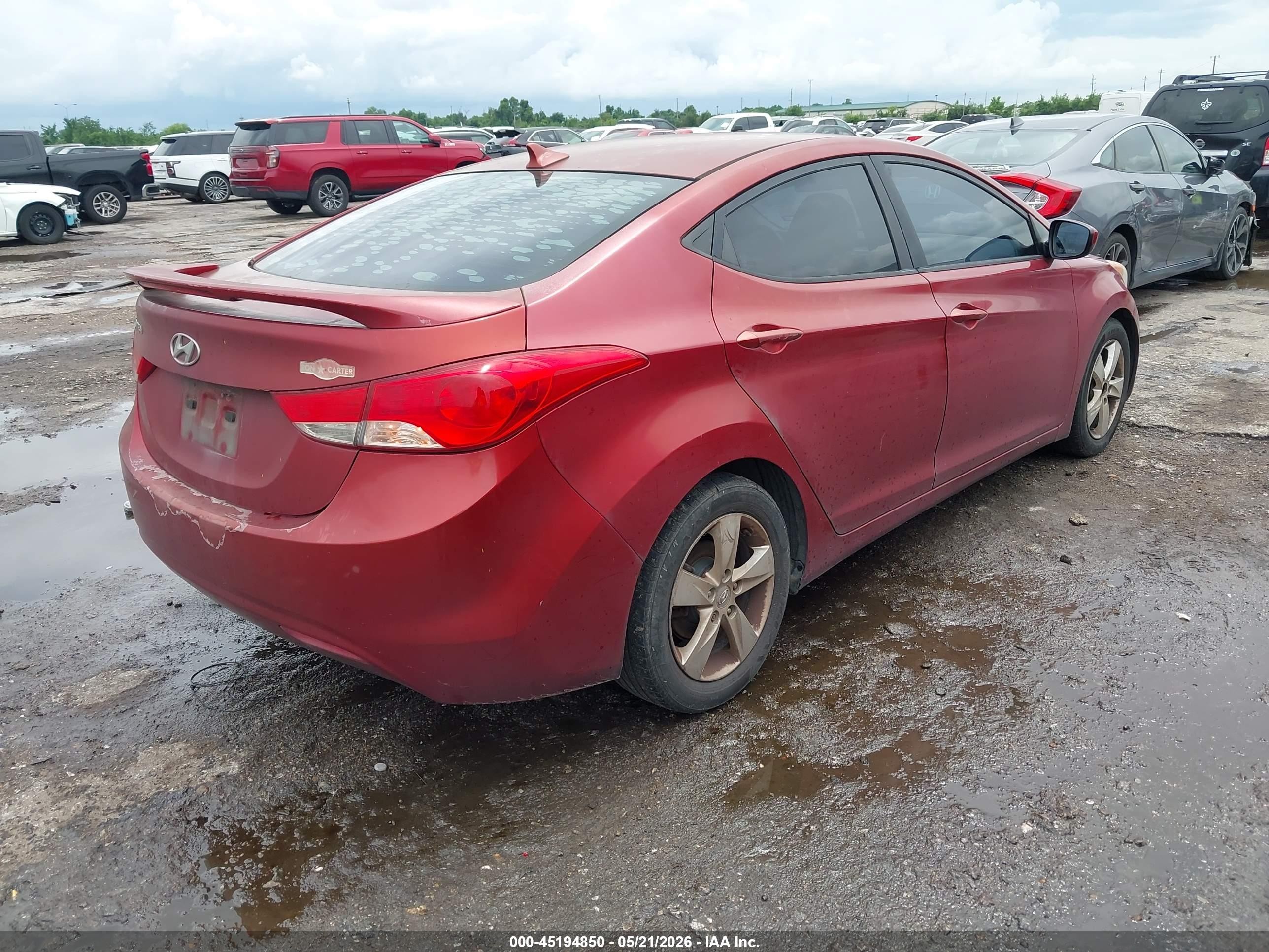 2013 Hyundai Elantra Gls Red vin: 5NPDH4AE3DH334737