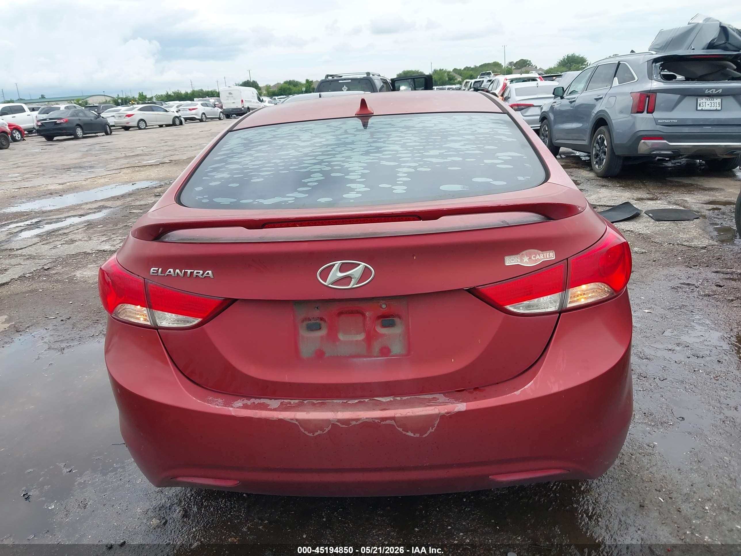 2013 Hyundai Elantra Gls Red vin: 5NPDH4AE3DH334737