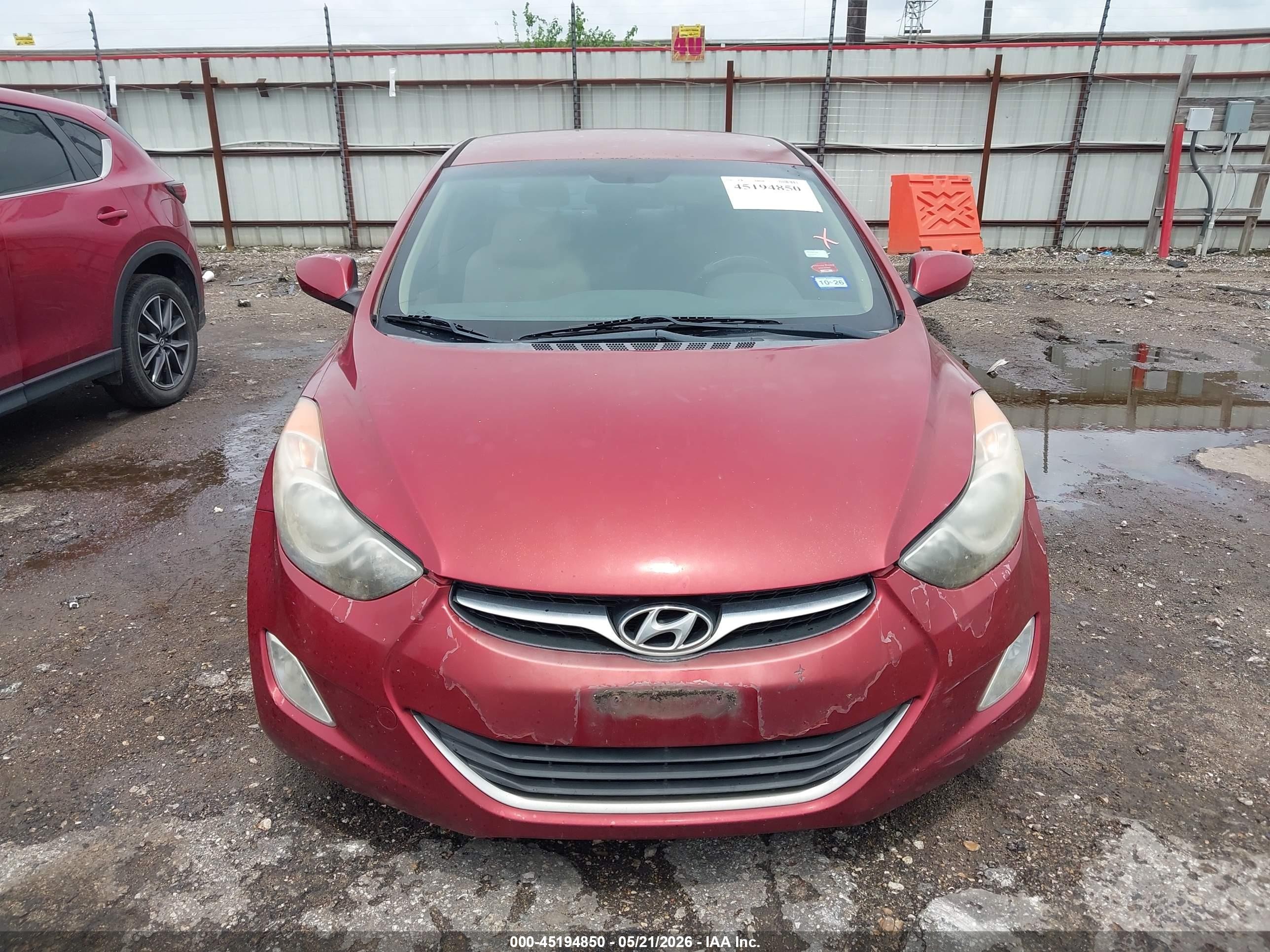 2013 Hyundai Elantra Gls Red vin: 5NPDH4AE3DH334737