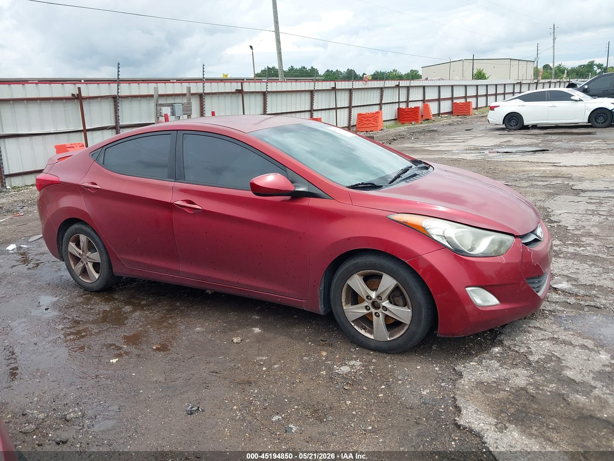 2013 Hyundai Elantra Gls Red vin: 5NPDH4AE3DH334737