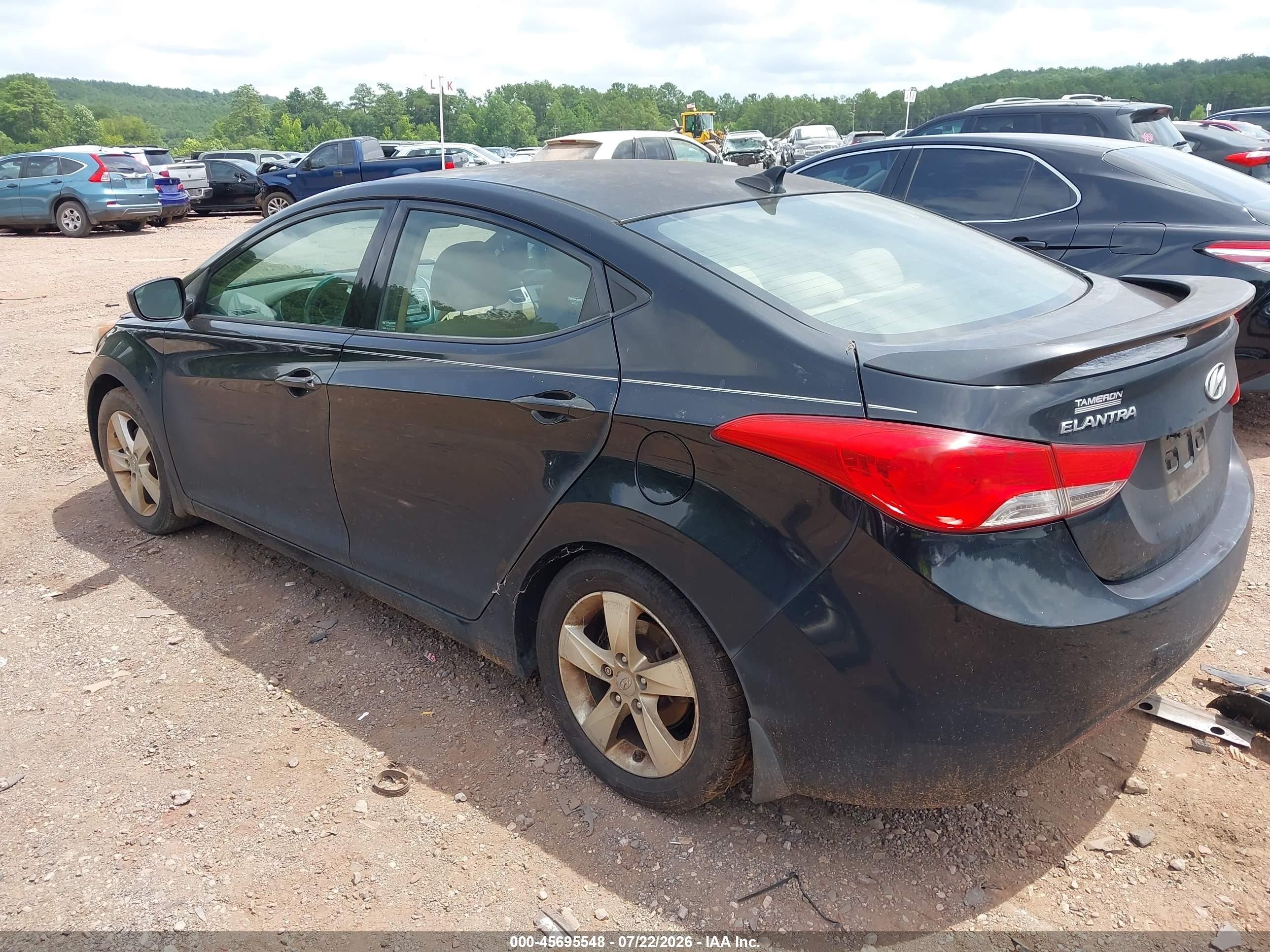 2013 Hyundai Elantra Gls Black vin: 5NPDH4AE3DH335287