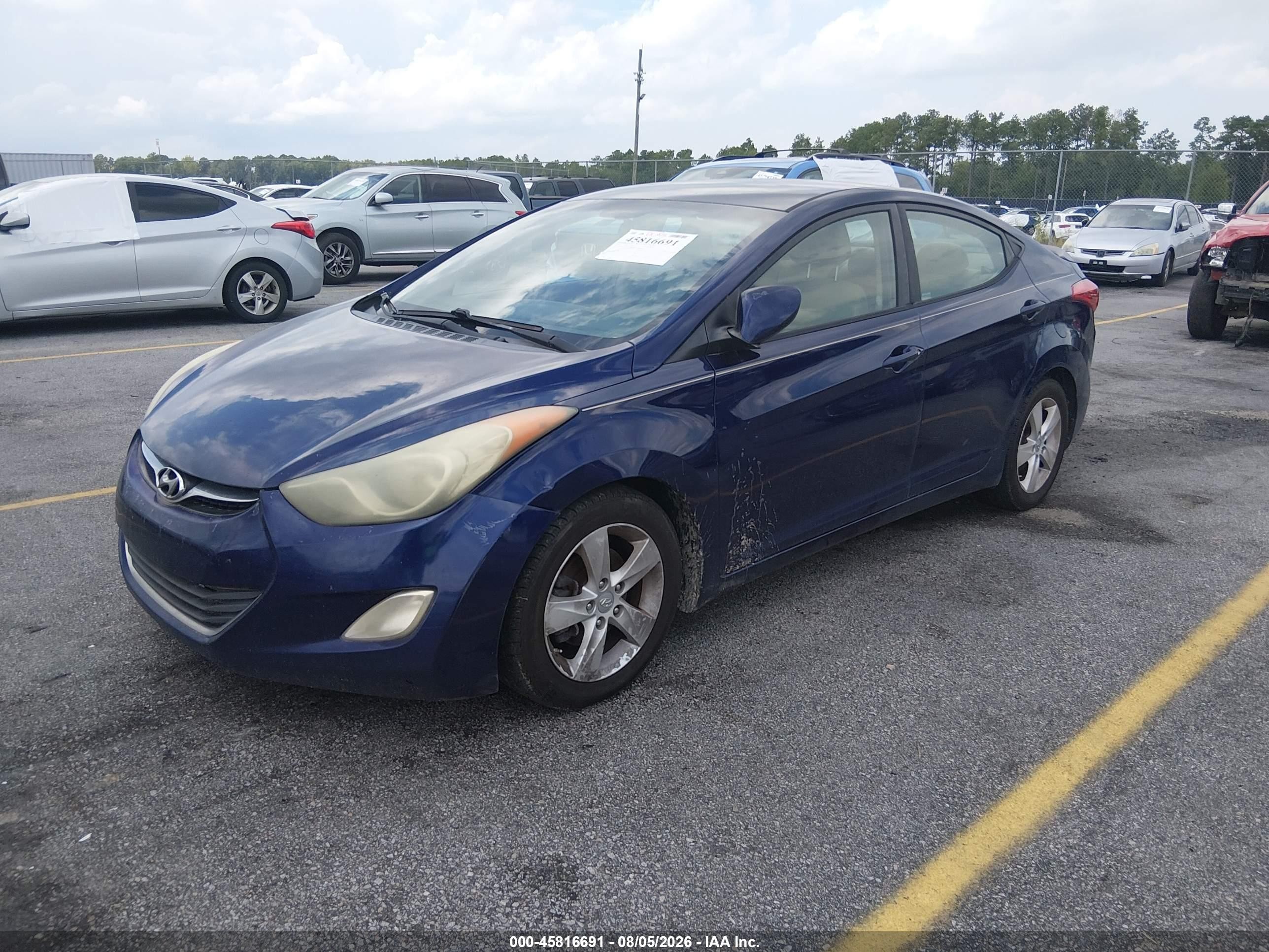 2013 Hyundai Elantra Gls Blue vin: 5NPDH4AE3DH342952