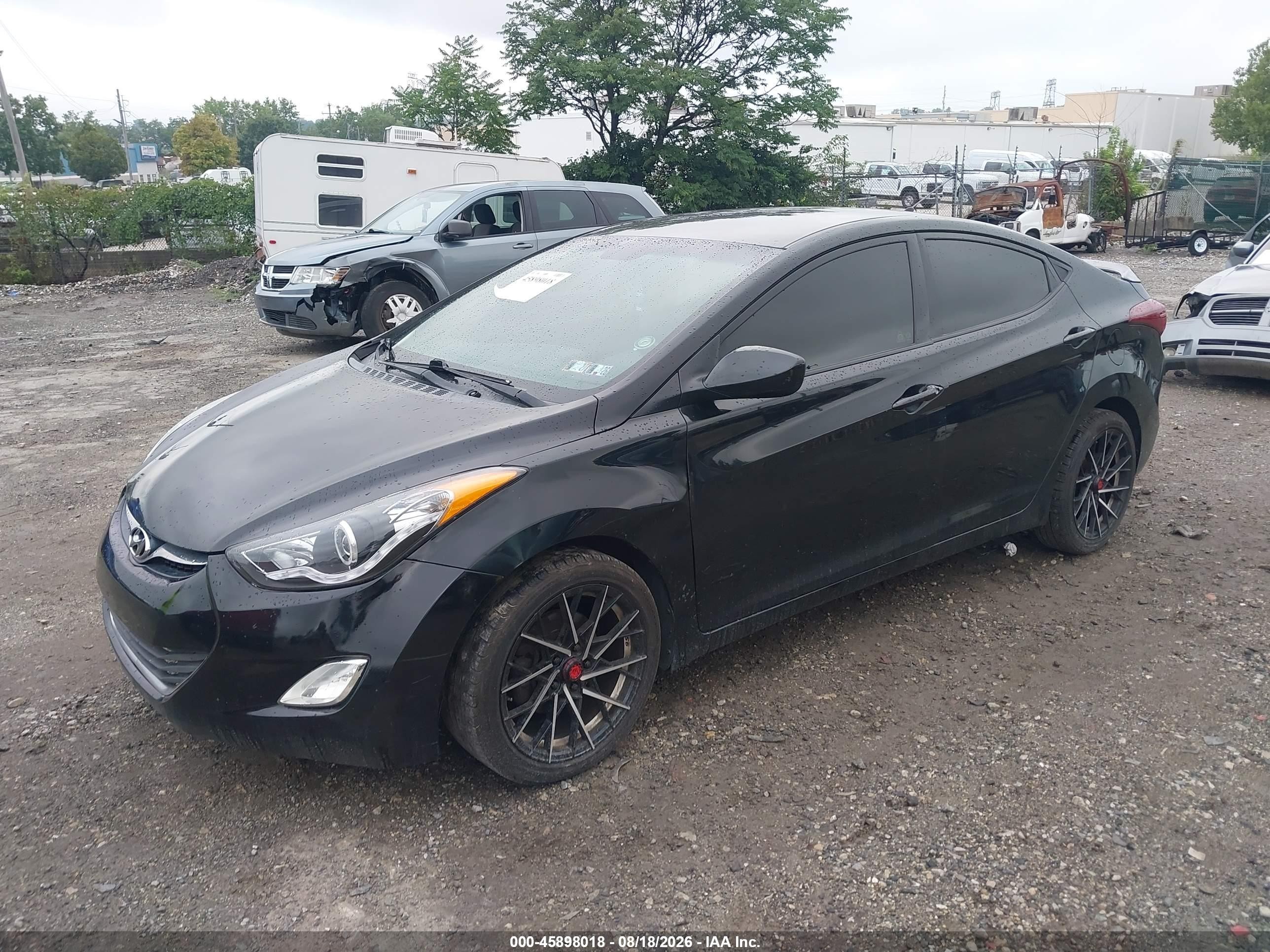 2013 Hyundai Elantra Gls/limited Black vin: 5NPDH4AE3DH357113