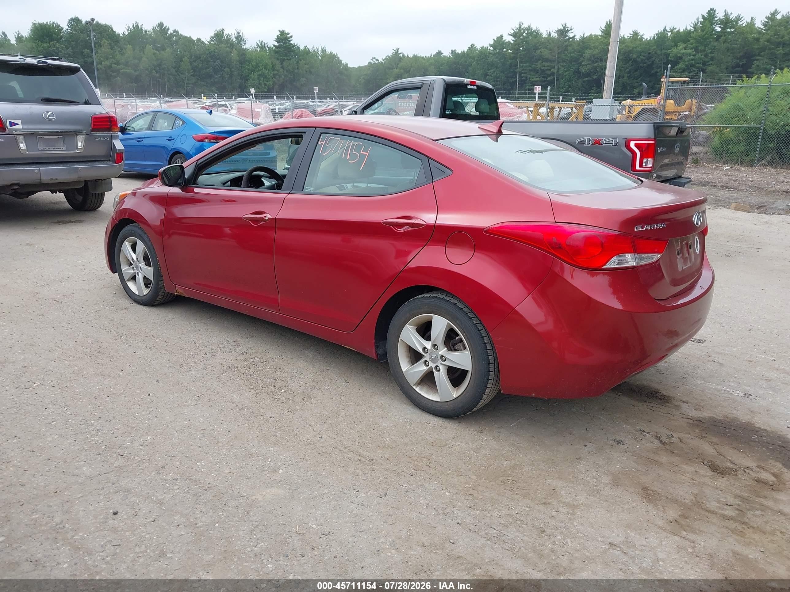 2013 Hyundai Elantra Gls Maroon vin: 5NPDH4AE3DH357838