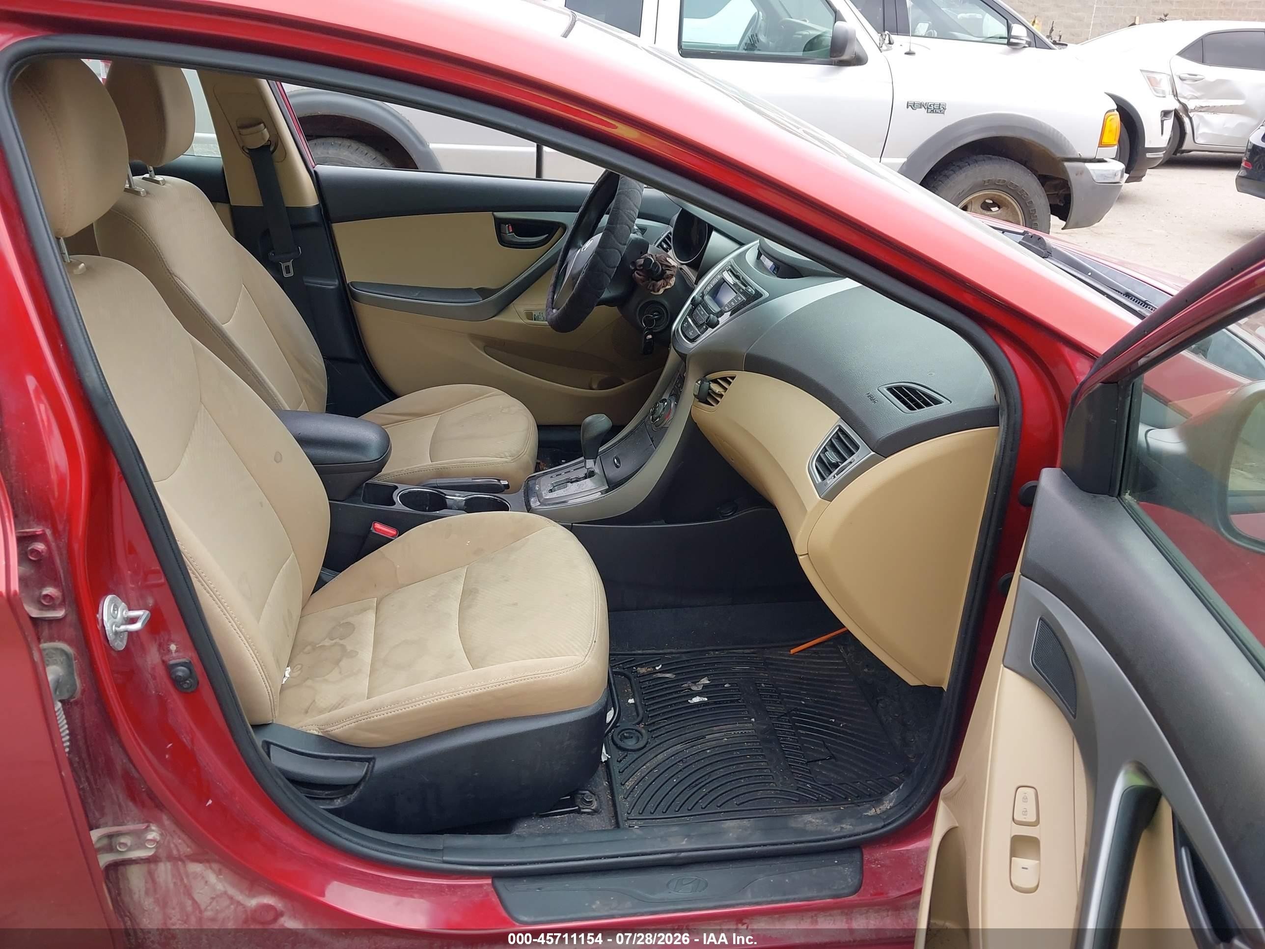 2013 Hyundai Elantra Gls Maroon vin: 5NPDH4AE3DH357838