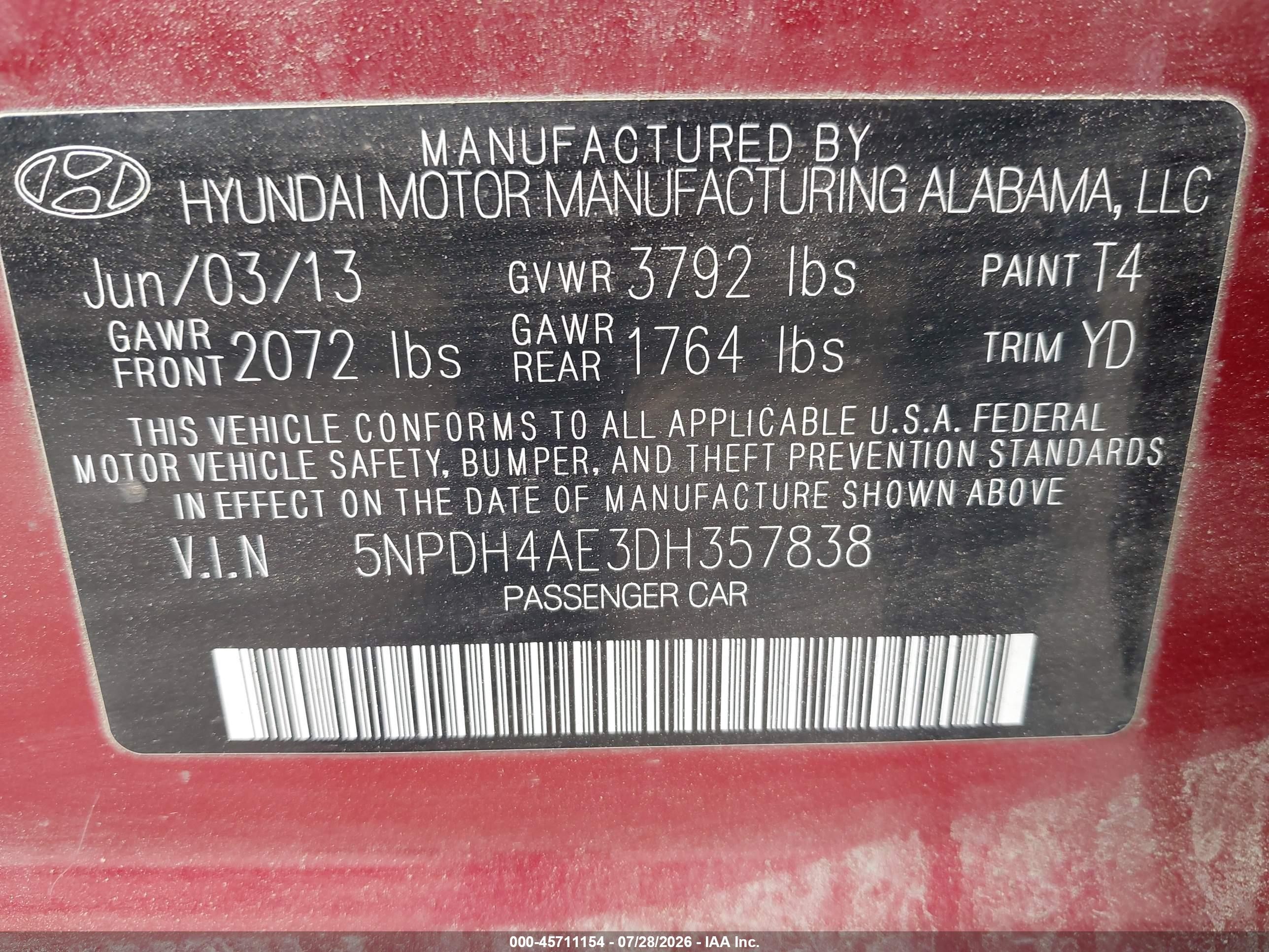 2013 Hyundai Elantra Gls Maroon vin: 5NPDH4AE3DH357838