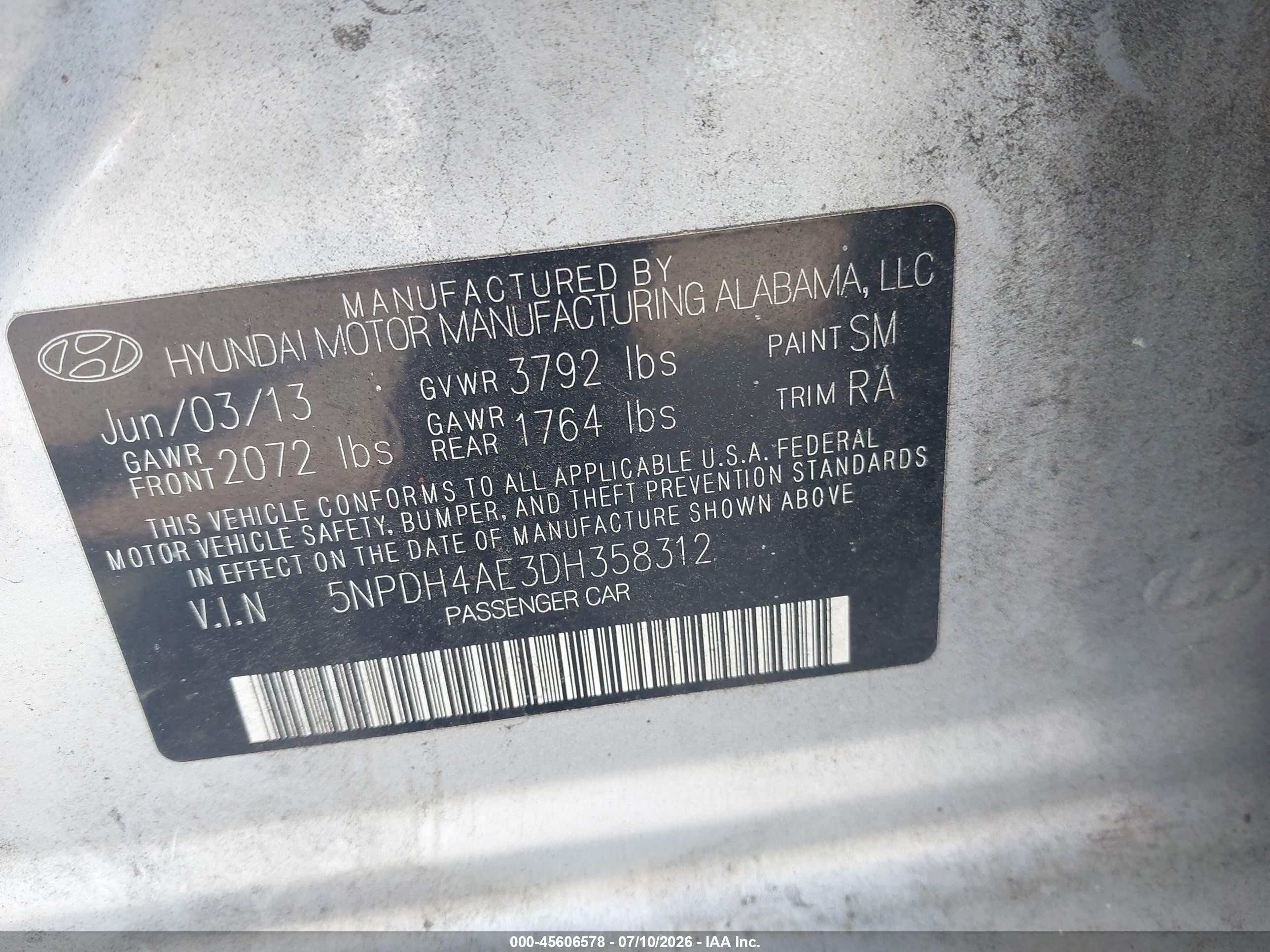 2013 Hyundai Elantra Gls Серый vin: 5NPDH4AE3DH358312