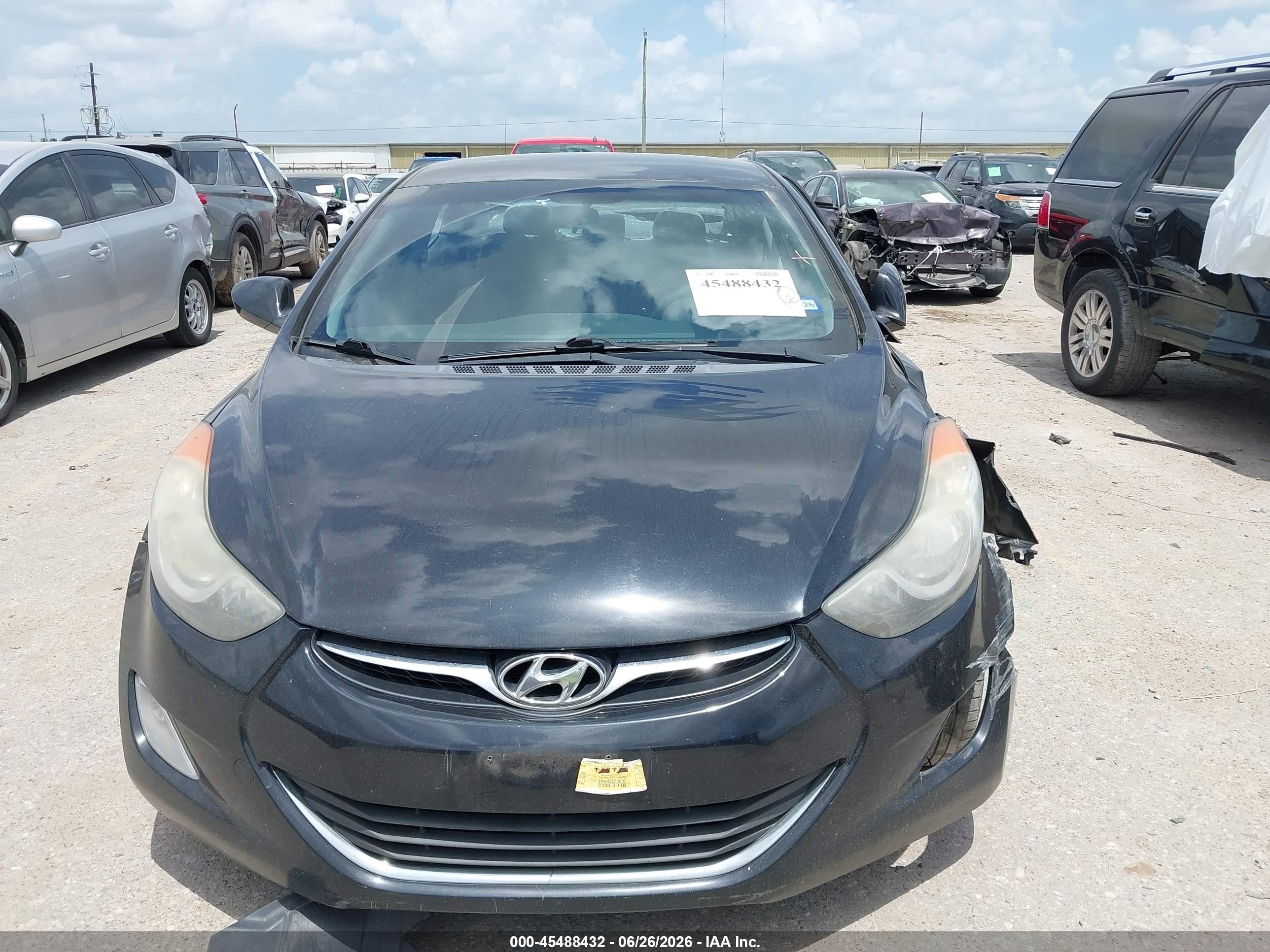 2013 Hyundai Elantra Gls Black vin: 5NPDH4AE3DH366877