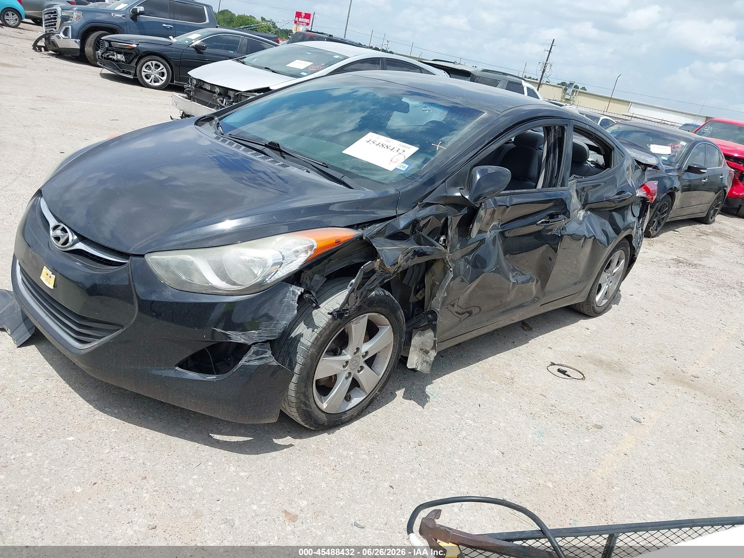 2013 Hyundai Elantra Gls Black vin: 5NPDH4AE3DH366877