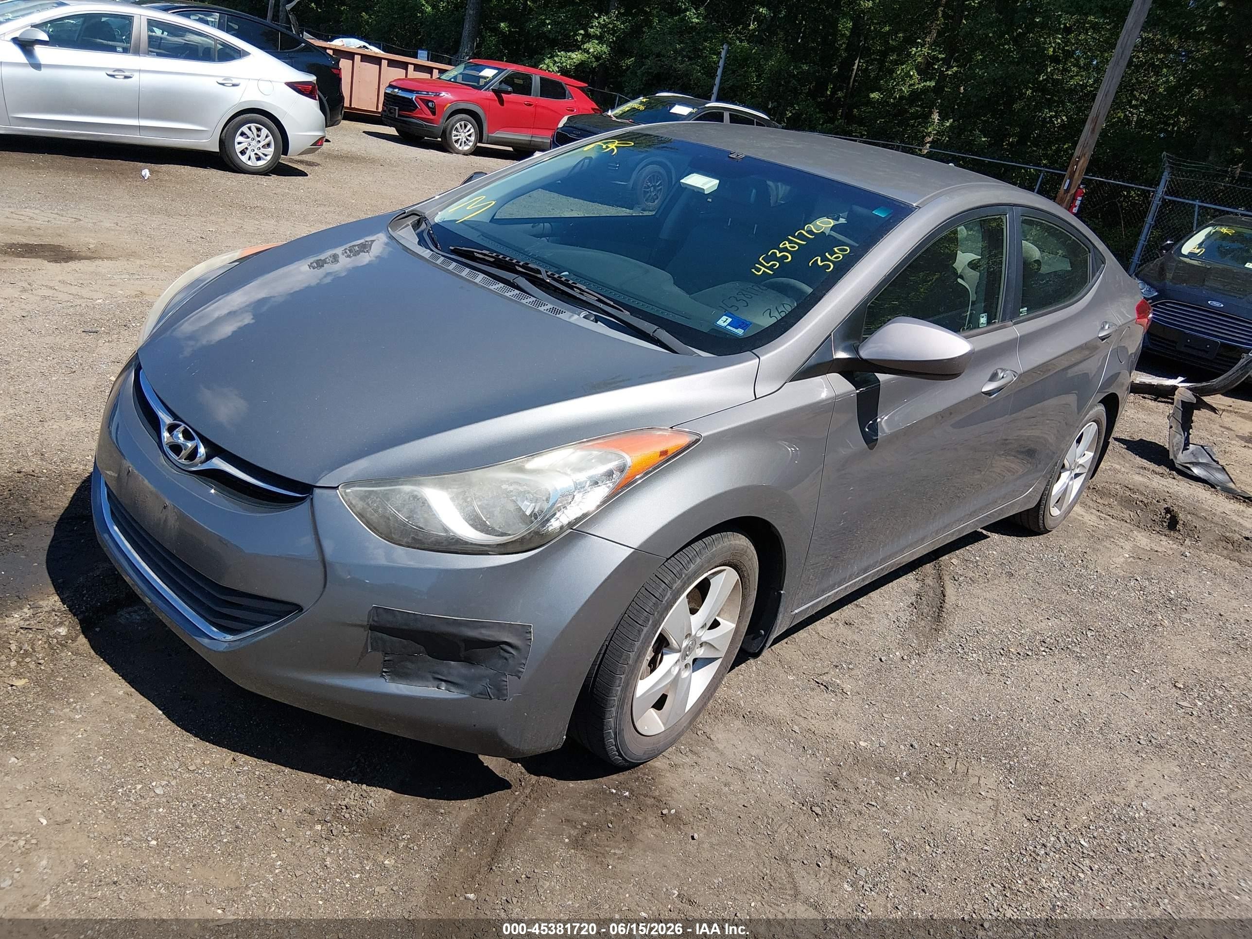 2013 Hyundai Elantra Gls Gray vin: 5NPDH4AE3DH368838