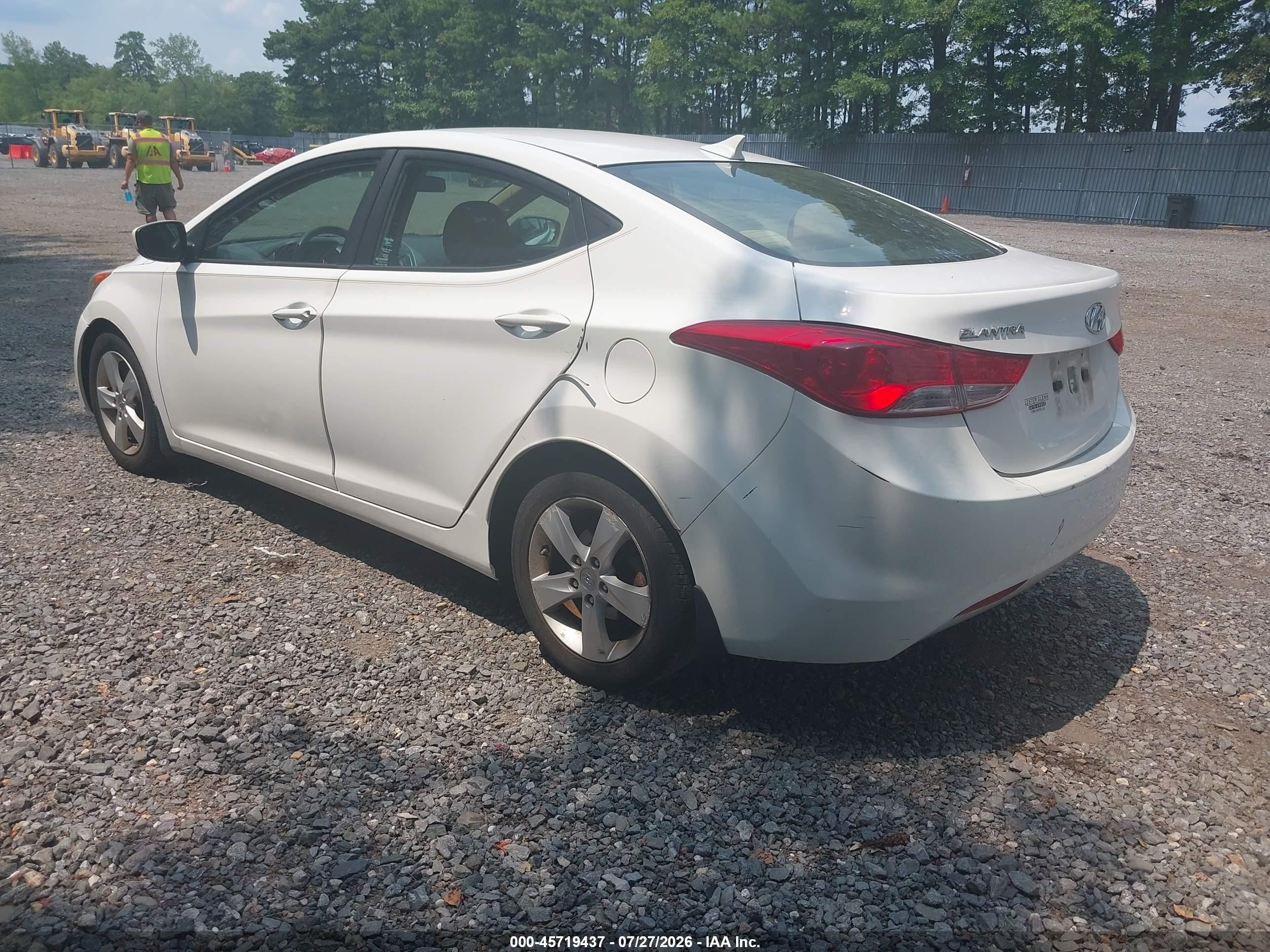 2013 Hyundai Elantra Gls White vin: 5NPDH4AE3DH371030