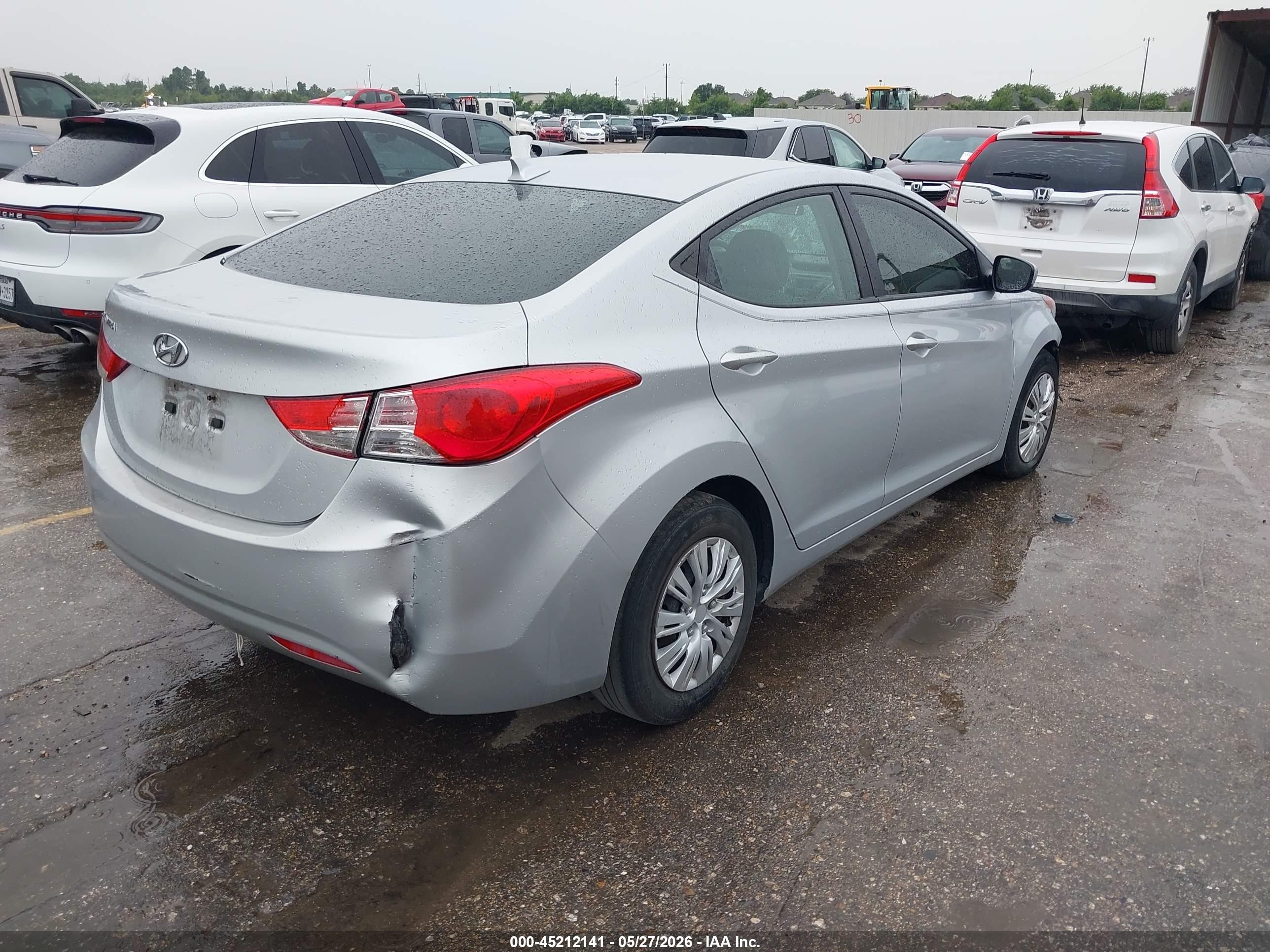 2013 Hyundai Elantra Gls Gray vin: 5NPDH4AE3DH372243
