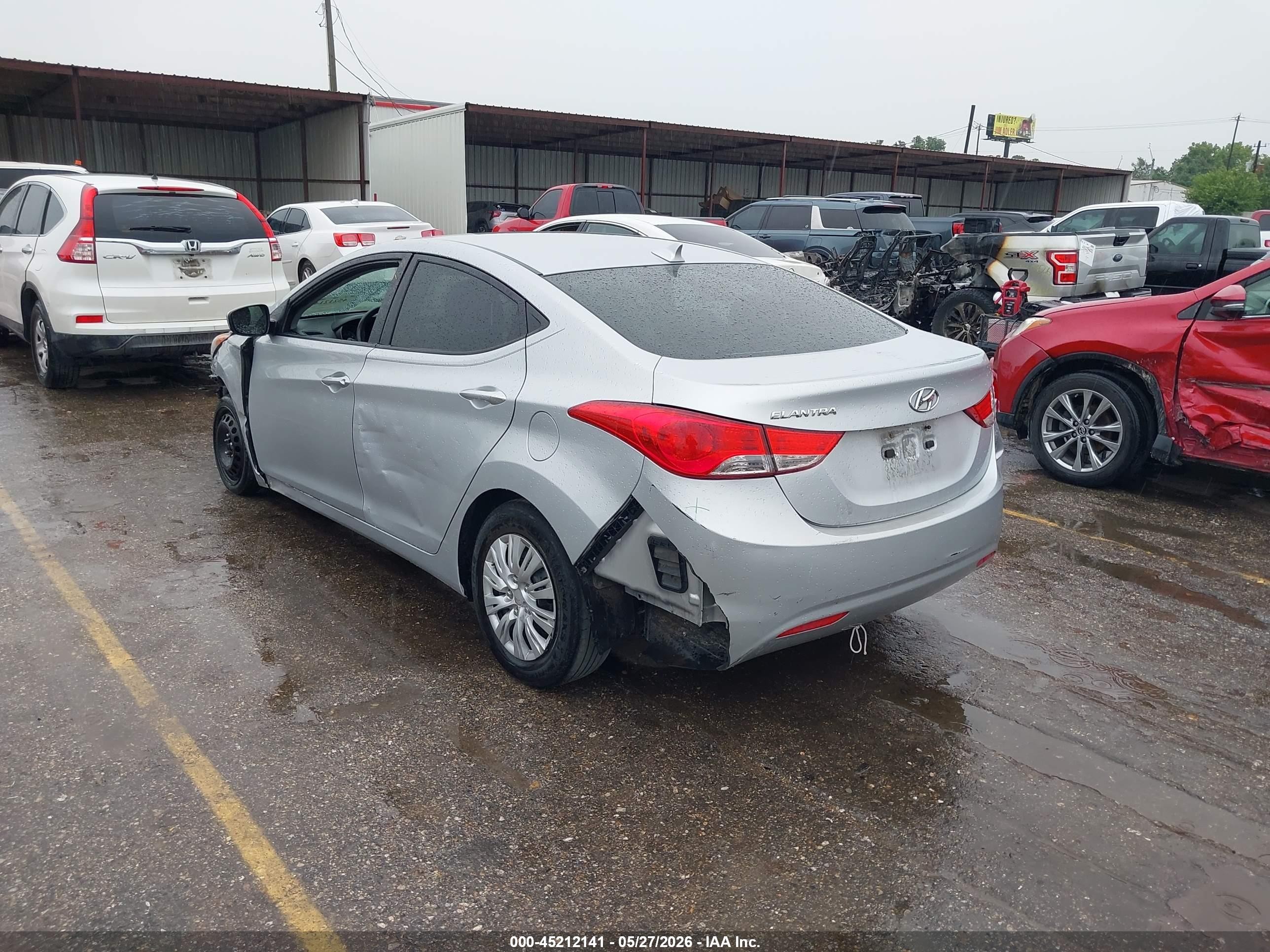 2013 Hyundai Elantra Gls Gray vin: 5NPDH4AE3DH372243