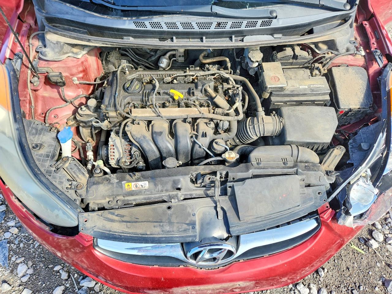 2013 Hyundai Elantra Gls Red vin: 5NPDH4AE3DH401417