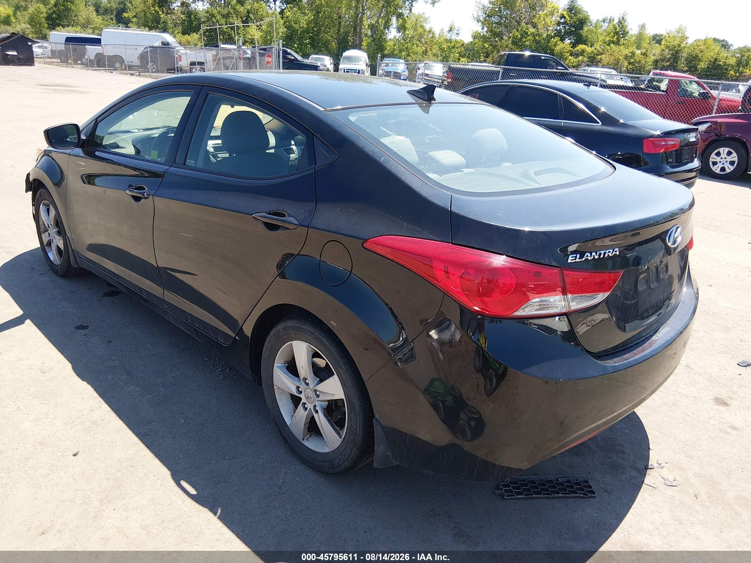 2013 Hyundai Elantra Gls Black vin: 5NPDH4AE3DH412238