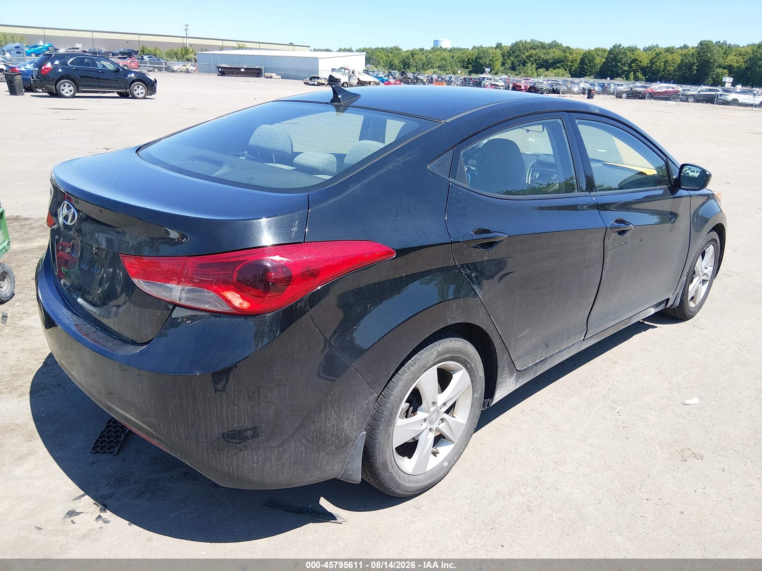 2013 Hyundai Elantra Gls Black vin: 5NPDH4AE3DH412238