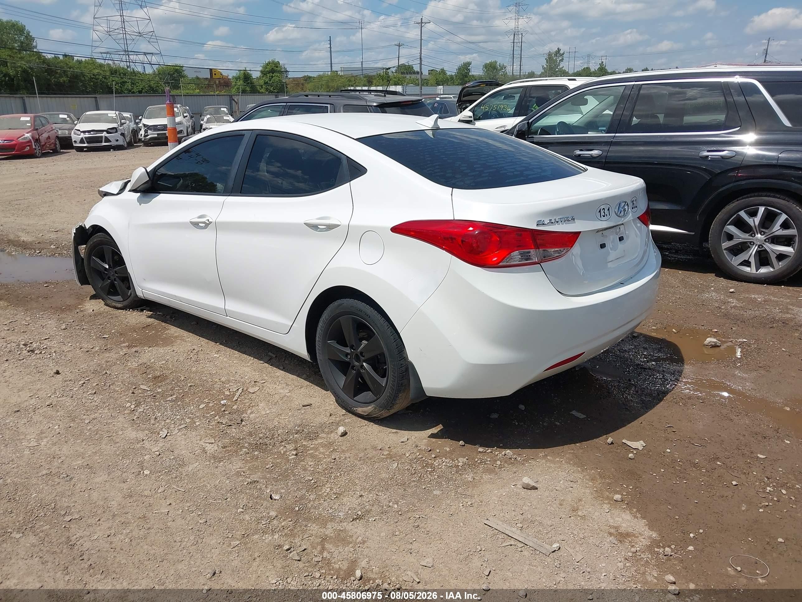 2013 Hyundai Elantra Gls Белый vin: 5NPDH4AE3DH420646