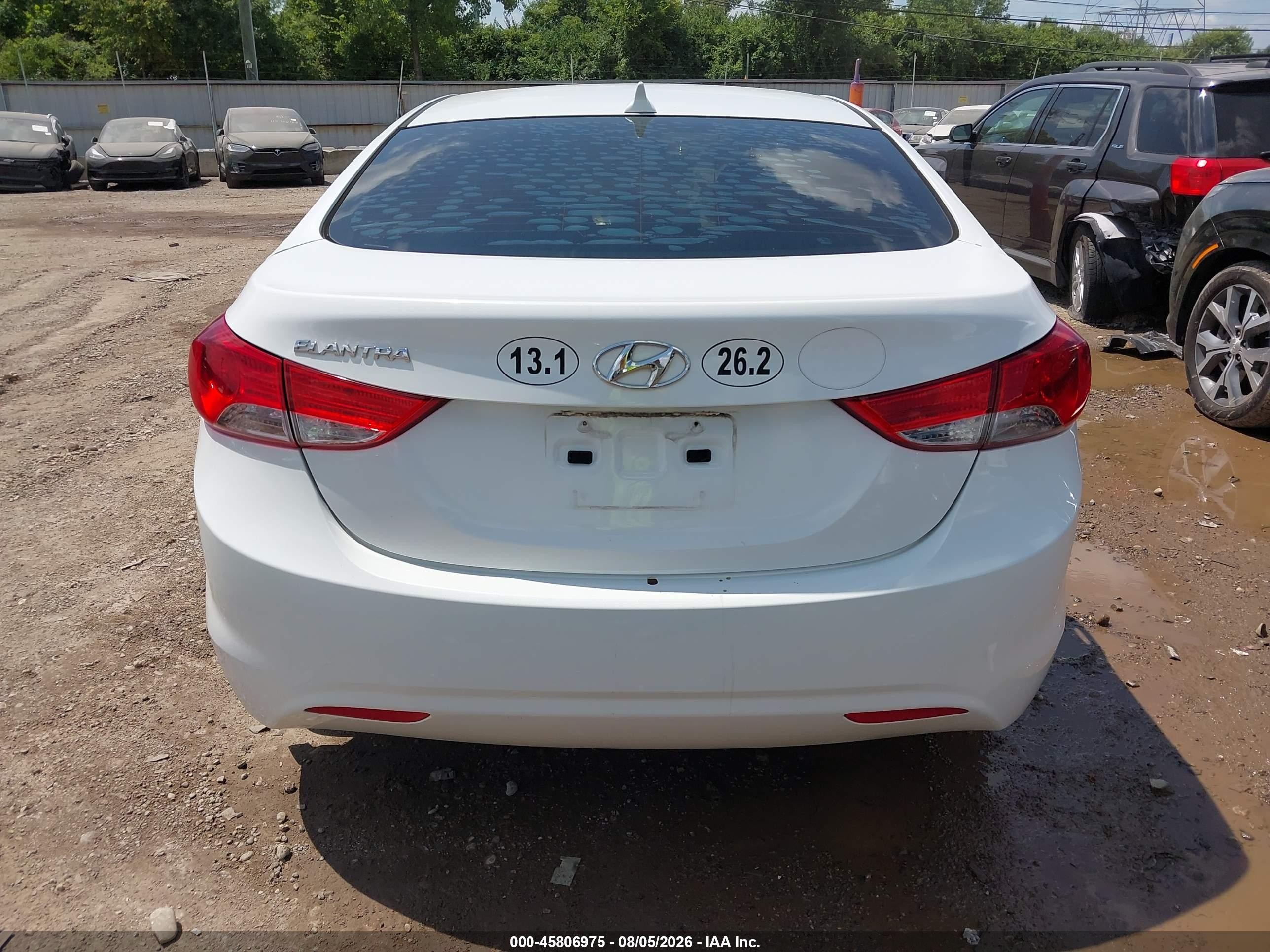 2013 Hyundai Elantra Gls Белый vin: 5NPDH4AE3DH420646