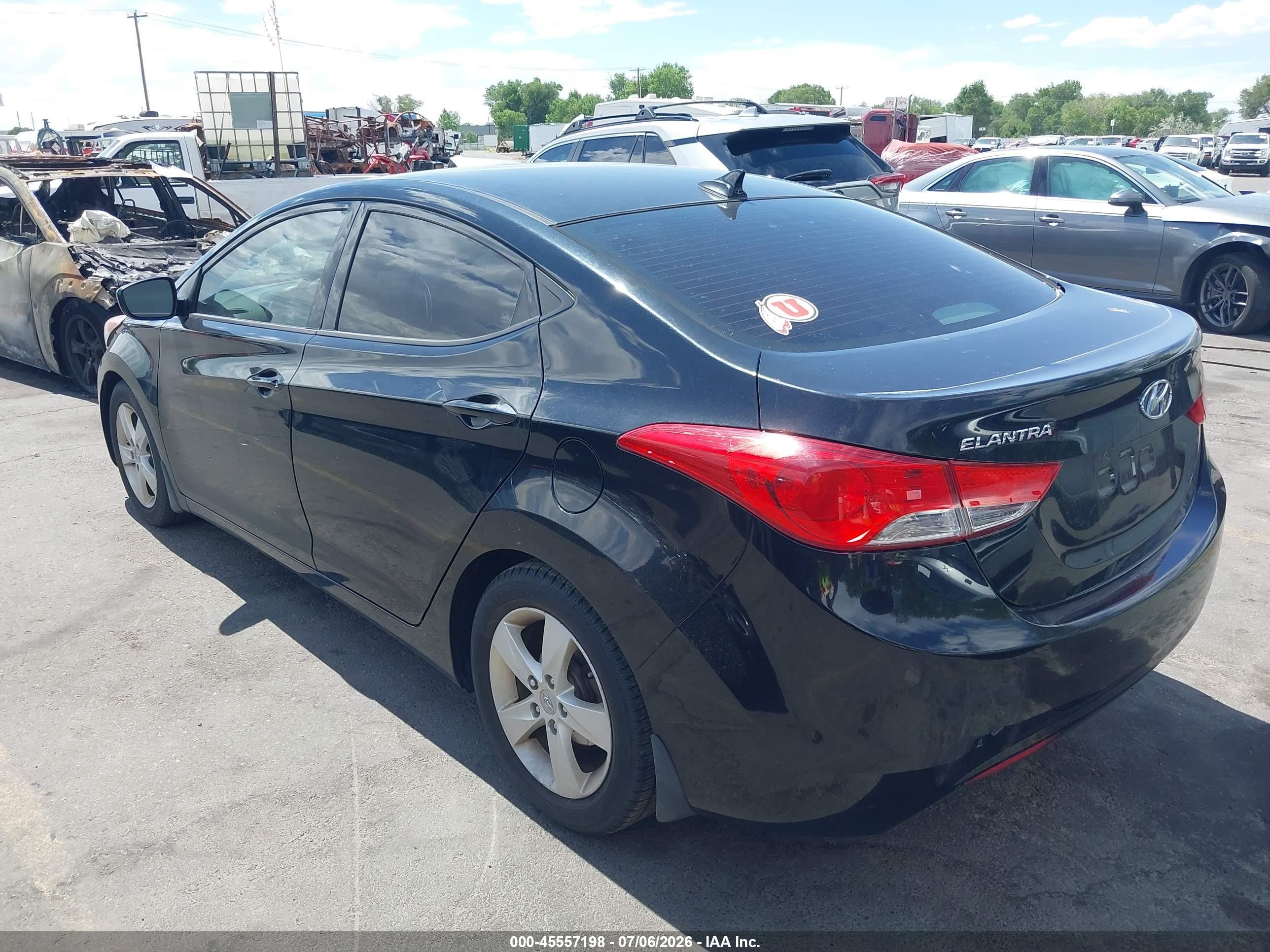 2013 Hyundai Elantra Gls Black vin: 5NPDH4AE3DH421358