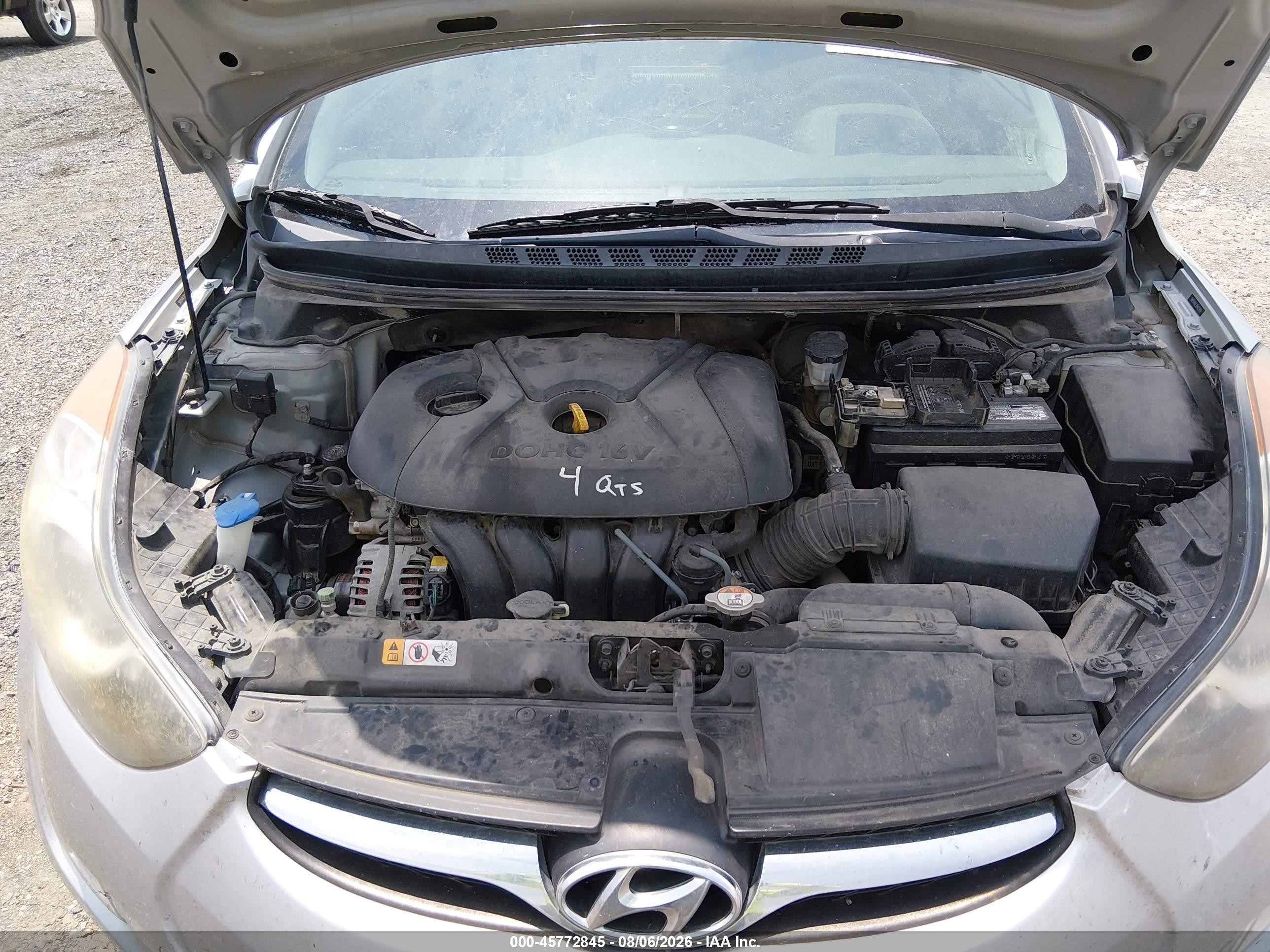 2013 Hyundai Elantra Gls Silver vin: 5NPDH4AE3DH427614
