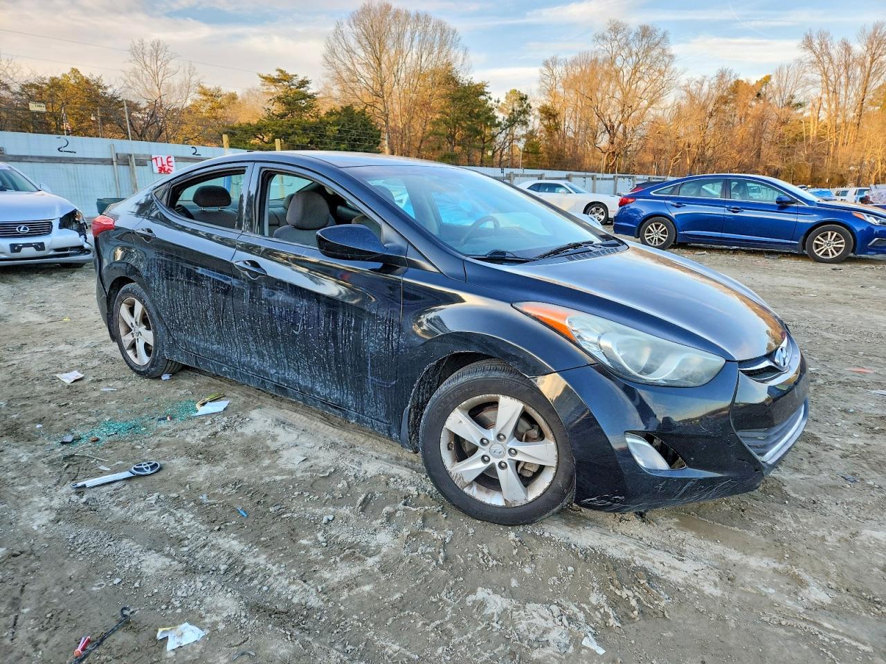 2013 Hyundai Elantra Gls Black vin: 5NPDH4AE3DH432263
