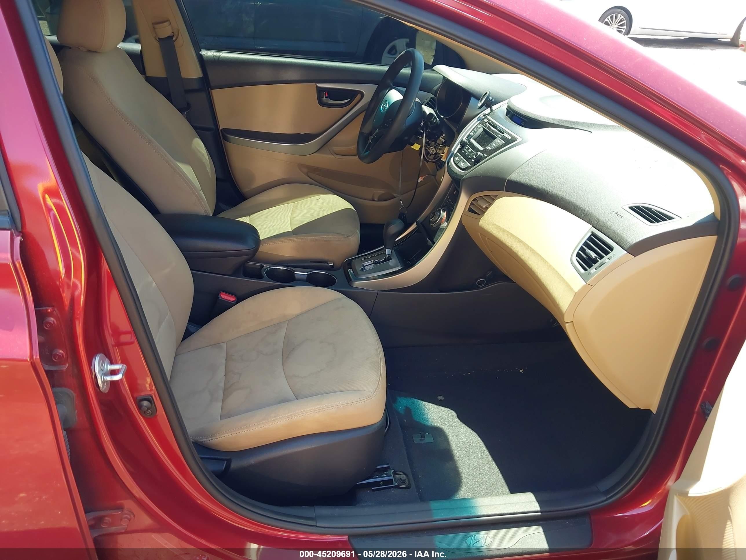 2013 Hyundai Elantra Gls Red vin: 5NPDH4AE3DH434448