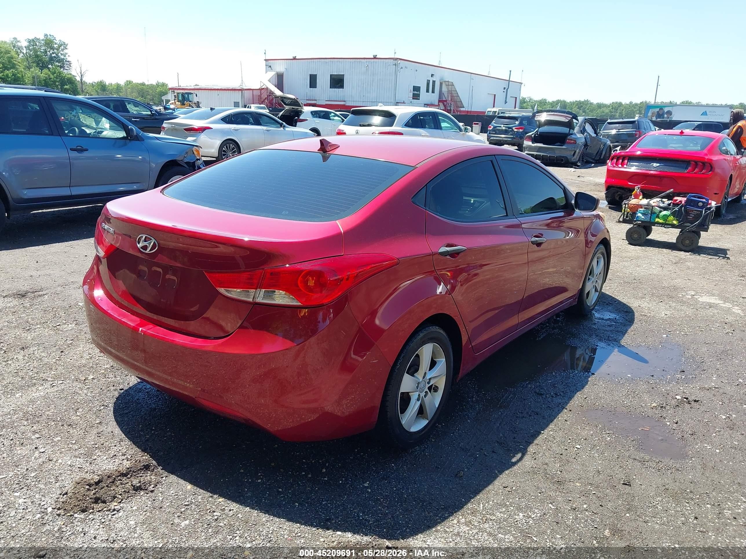 2013 Hyundai Elantra Gls Red vin: 5NPDH4AE3DH434448