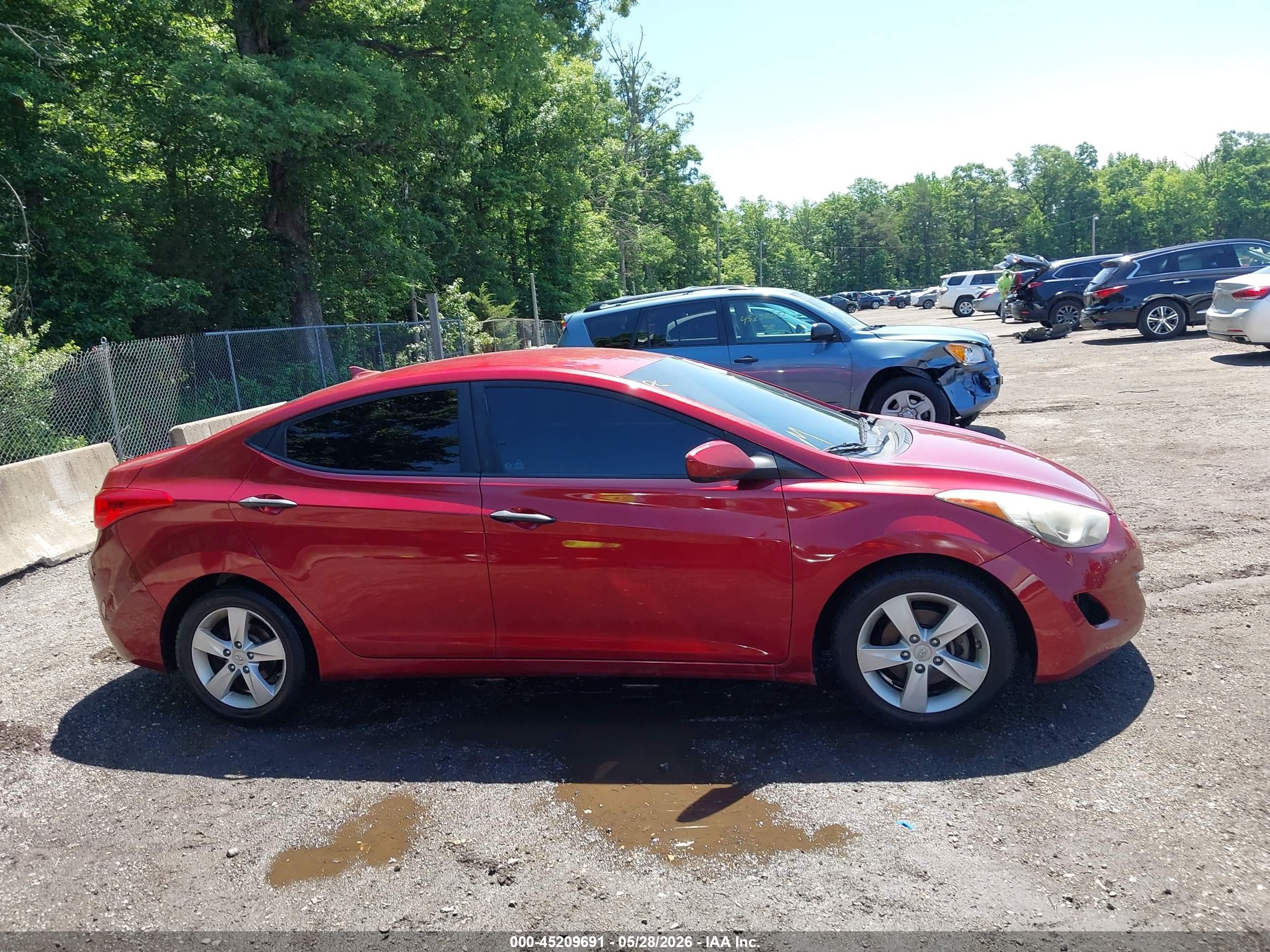 2013 Hyundai Elantra Gls Red vin: 5NPDH4AE3DH434448