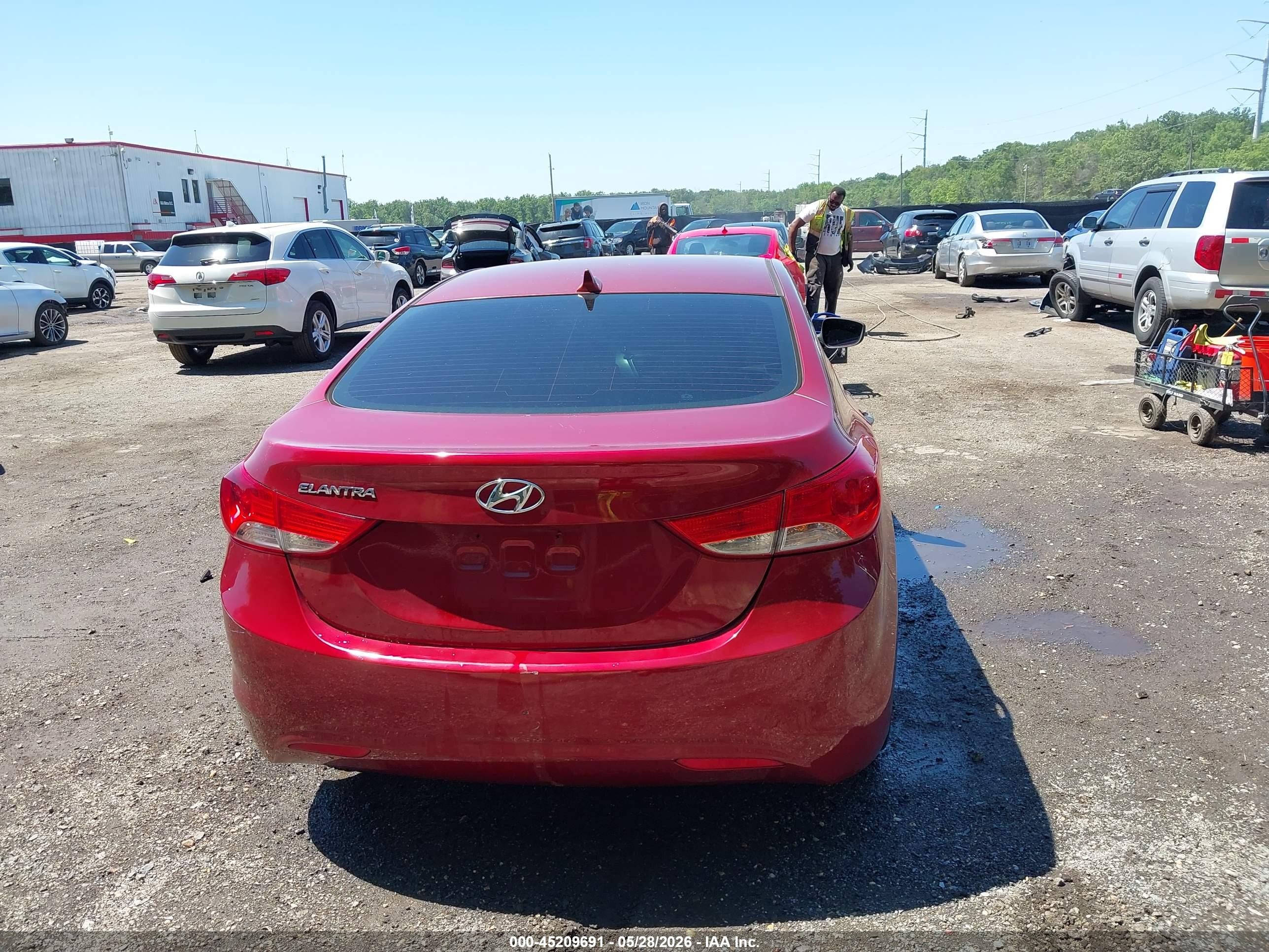 2013 Hyundai Elantra Gls Red vin: 5NPDH4AE3DH434448