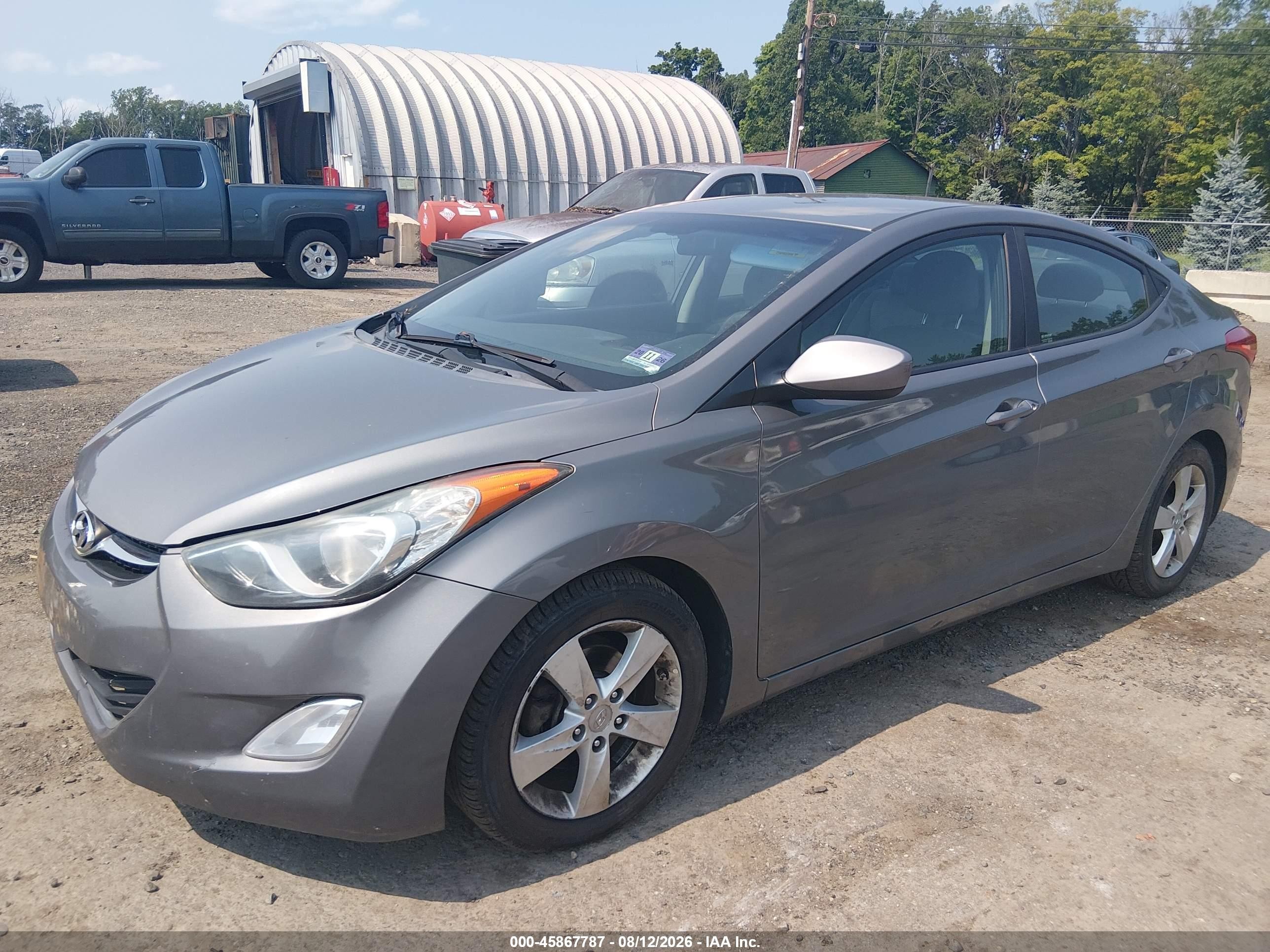 2013 Hyundai Elantra Gls Gray vin: 5NPDH4AE3DH436684
