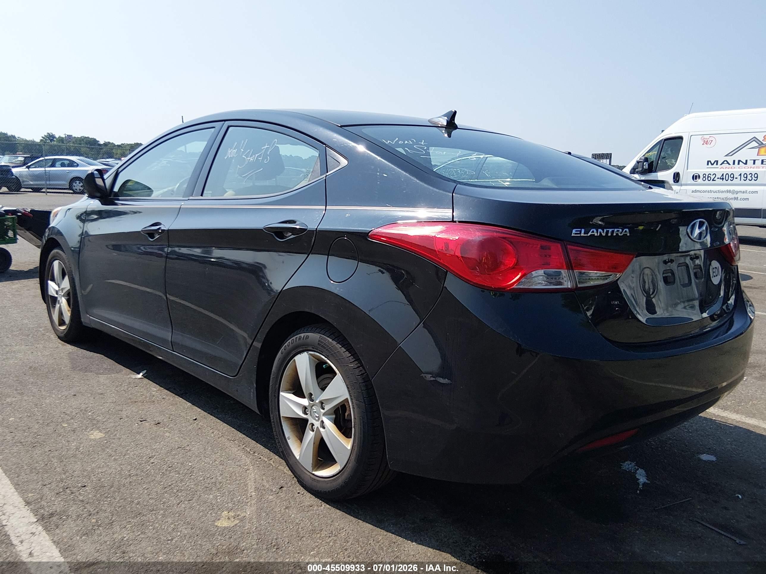 2013 Hyundai Elantra Gls Black vin: 5NPDH4AE3DH438077