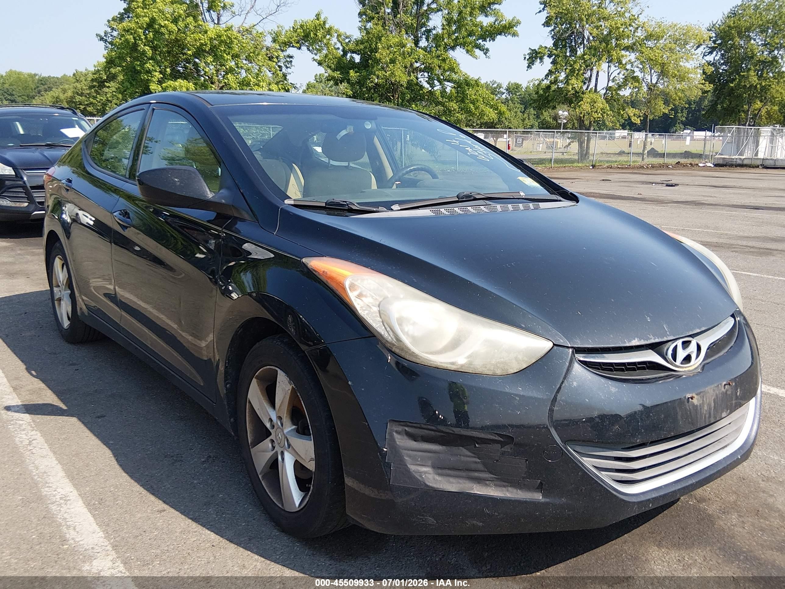 2013 Hyundai Elantra Gls Black vin: 5NPDH4AE3DH438077