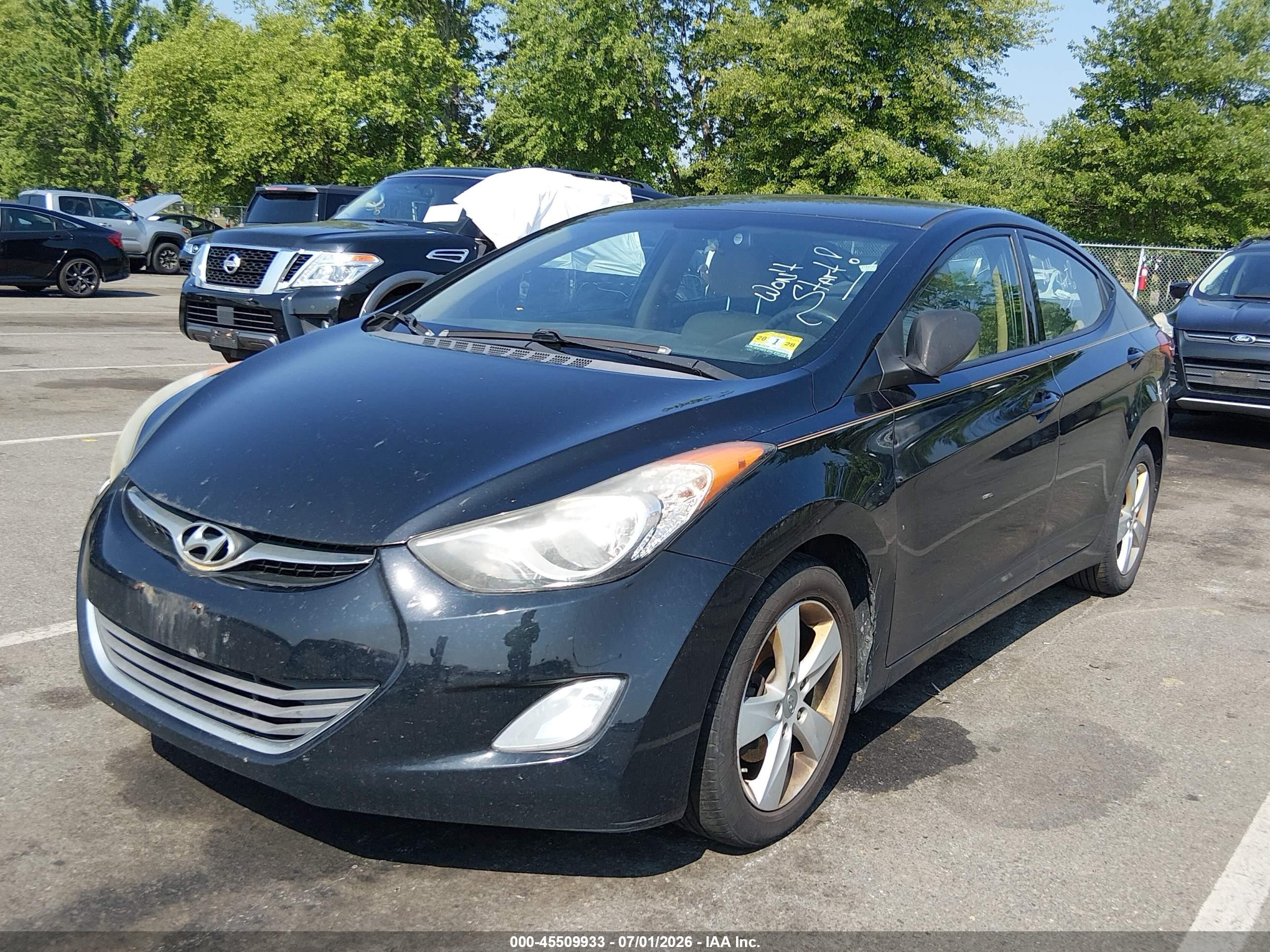 2013 Hyundai Elantra Gls Black vin: 5NPDH4AE3DH438077