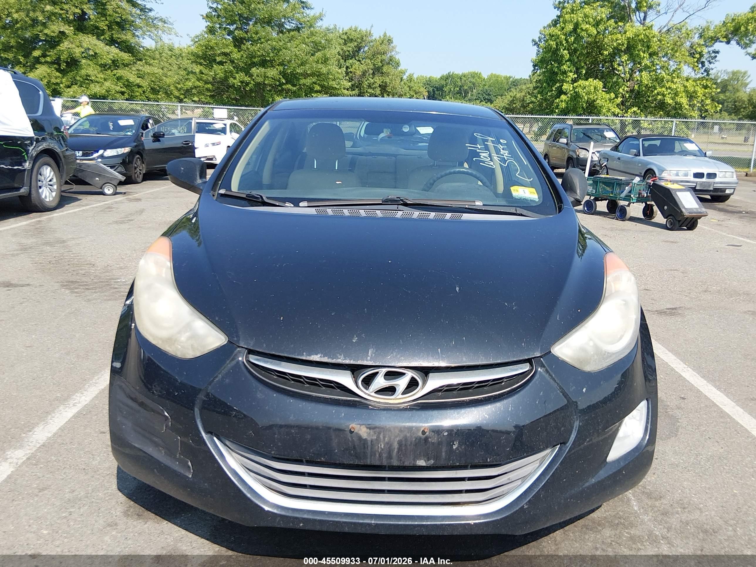 2013 Hyundai Elantra Gls Black vin: 5NPDH4AE3DH438077