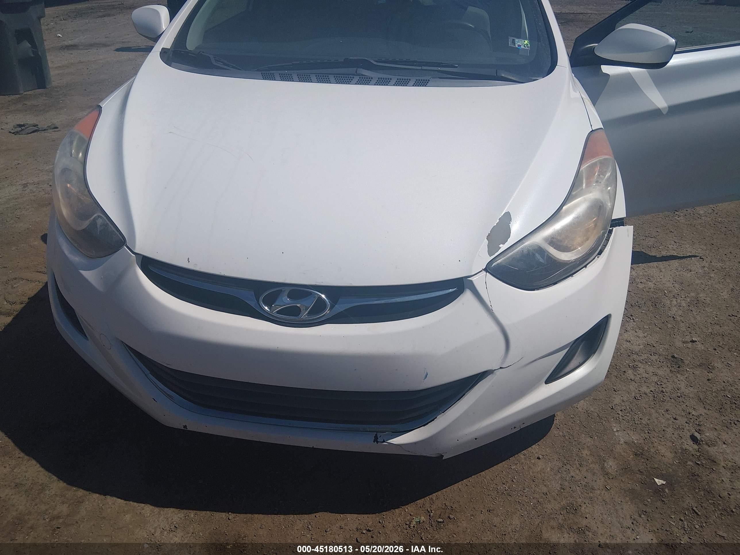2013 Hyundai Elantra Gls White vin: 5NPDH4AE3DH441397