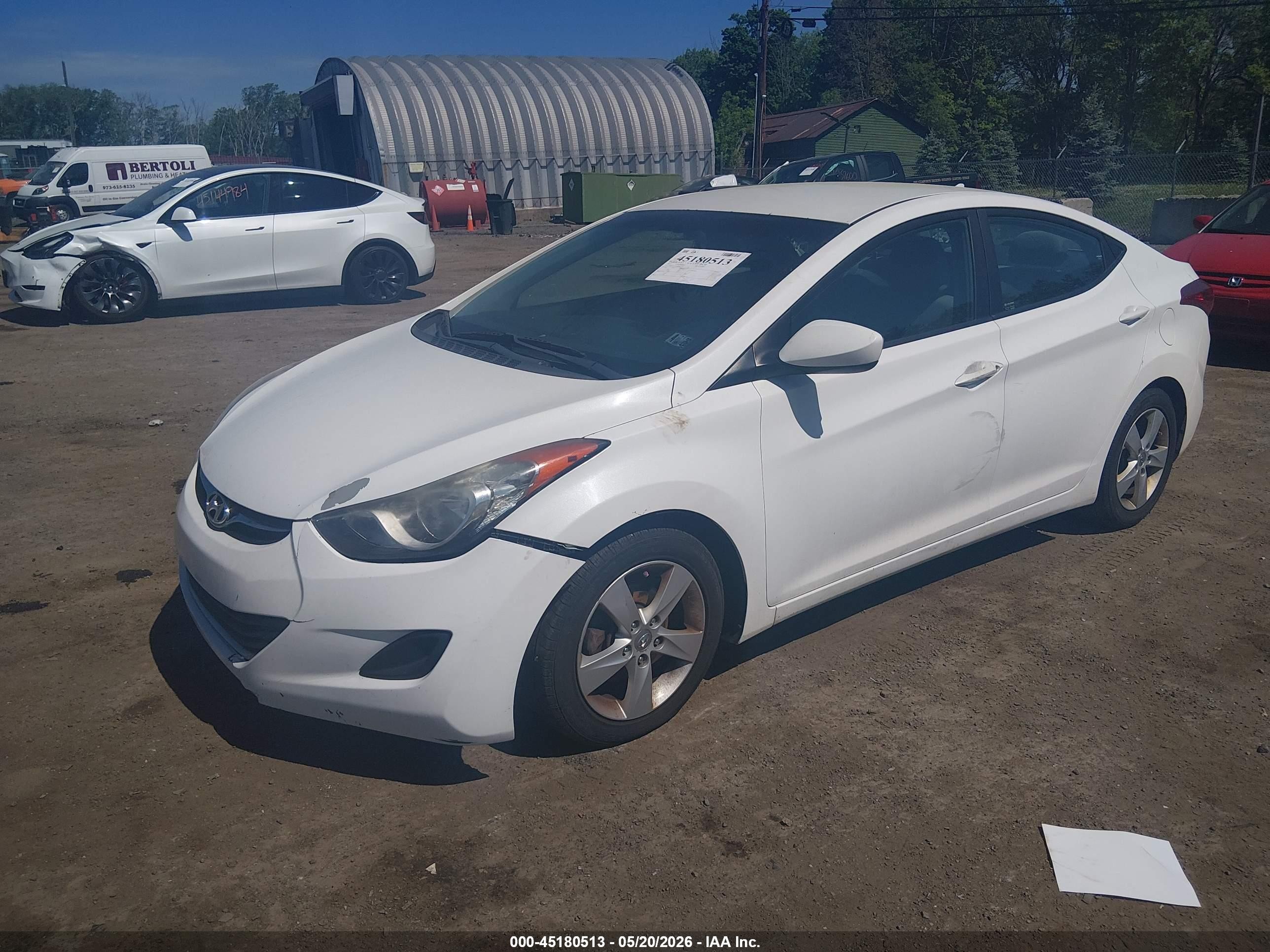 2013 Hyundai Elantra Gls White vin: 5NPDH4AE3DH441397