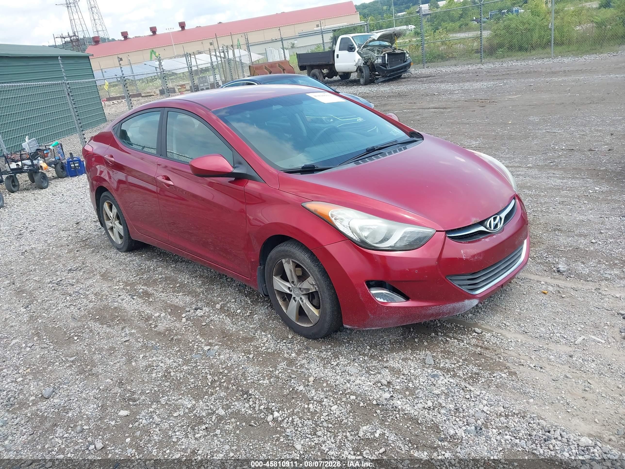 2013 Hyundai Elantra Gls Red vin: 5NPDH4AE3DH450889