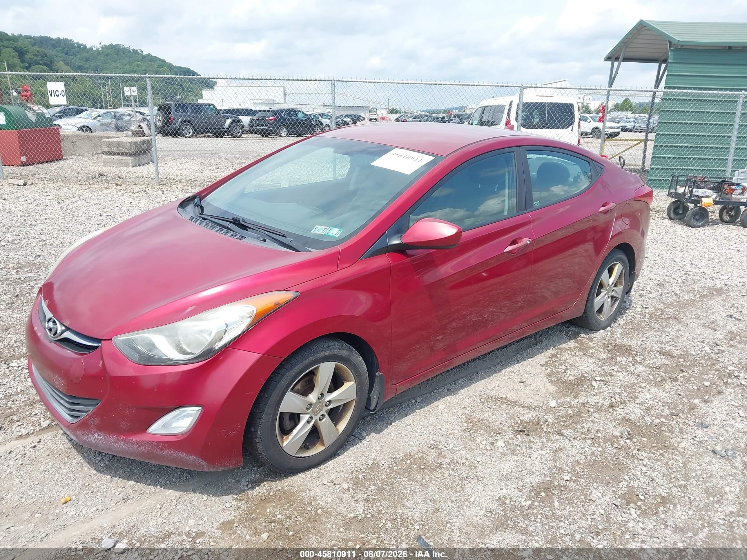 2013 Hyundai Elantra Gls Red vin: 5NPDH4AE3DH450889