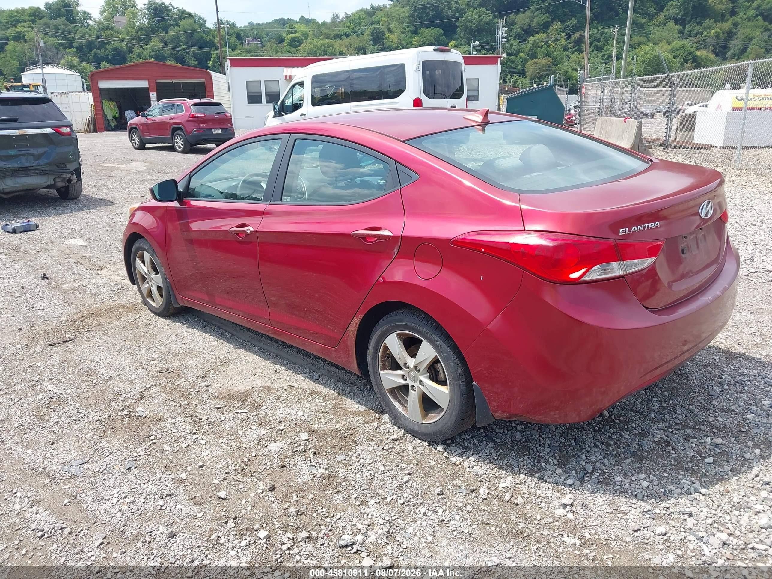 2013 Hyundai Elantra Gls Red vin: 5NPDH4AE3DH450889