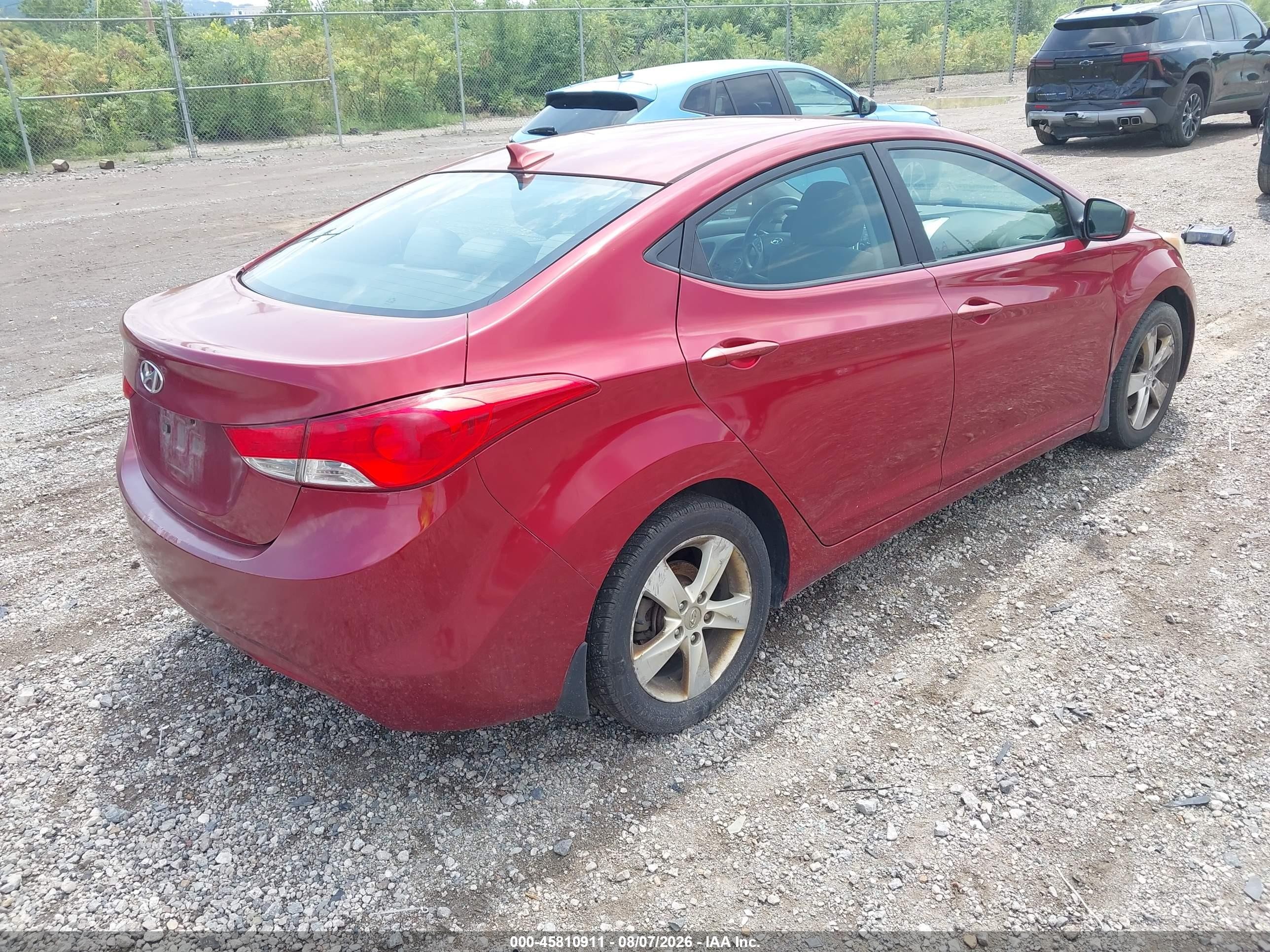 2013 Hyundai Elantra Gls Red vin: 5NPDH4AE3DH450889