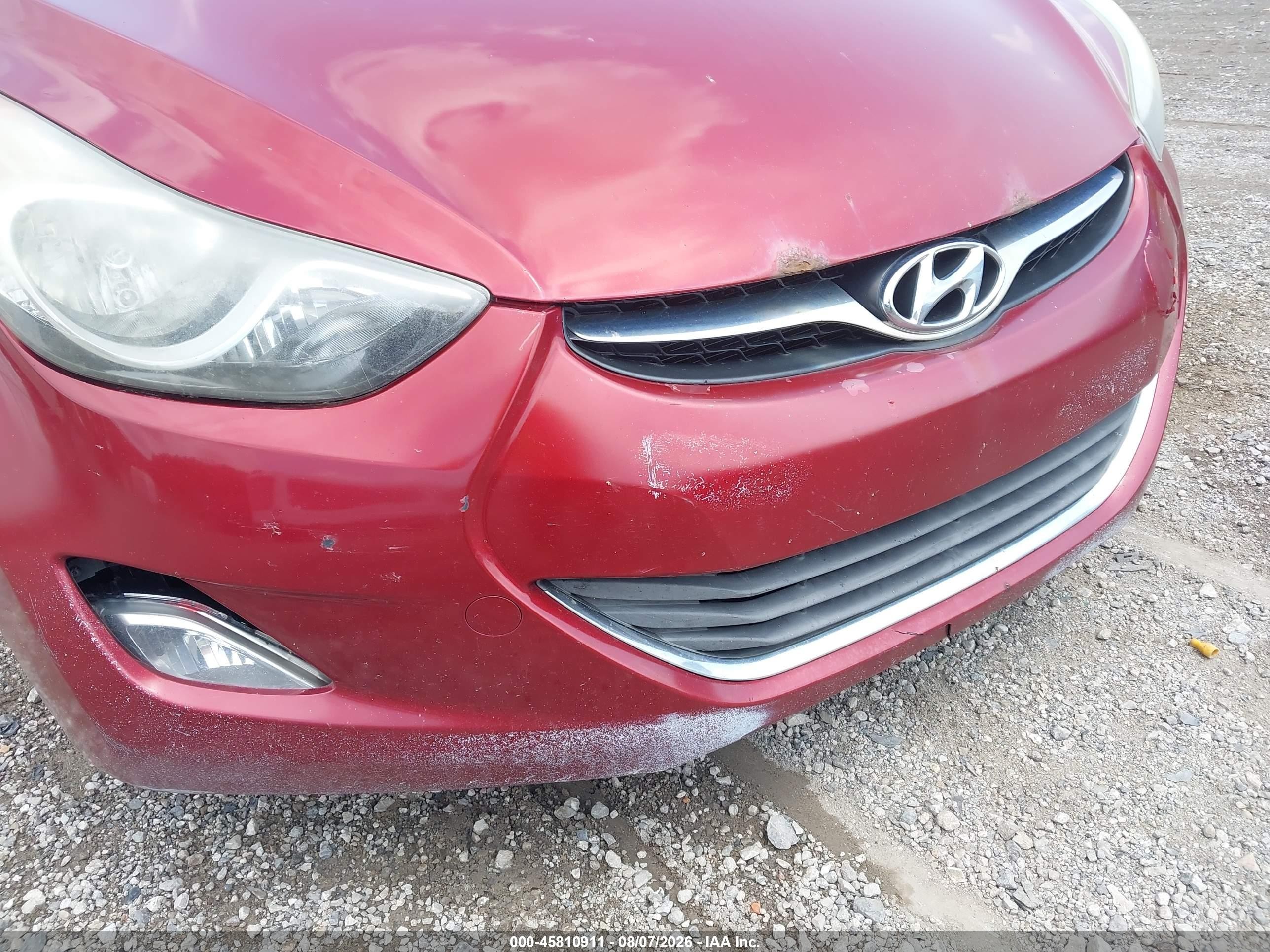 2013 Hyundai Elantra Gls Red vin: 5NPDH4AE3DH450889