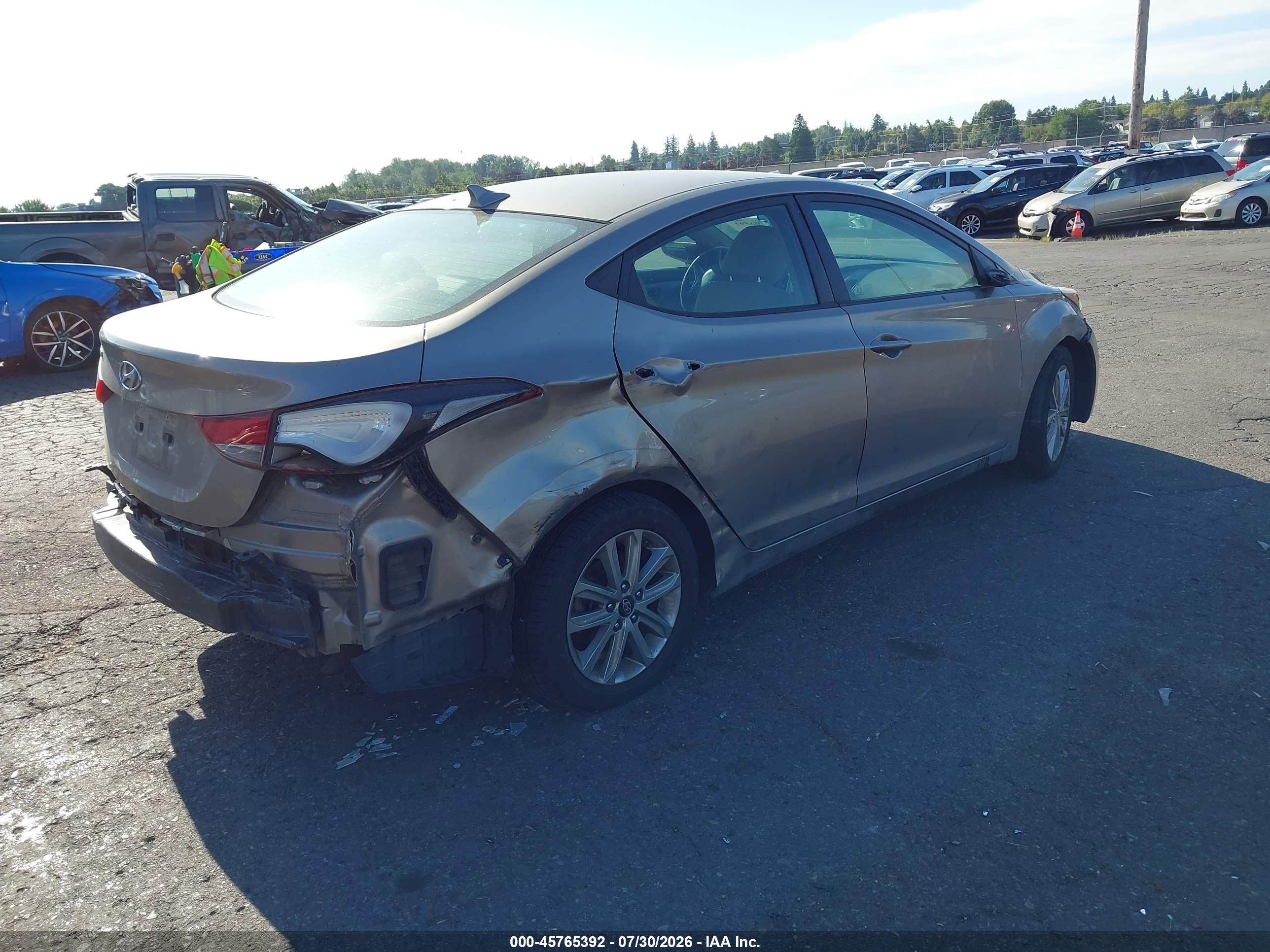 2014 Hyundai Elantra Se Tan vin: 5NPDH4AE3EH459027