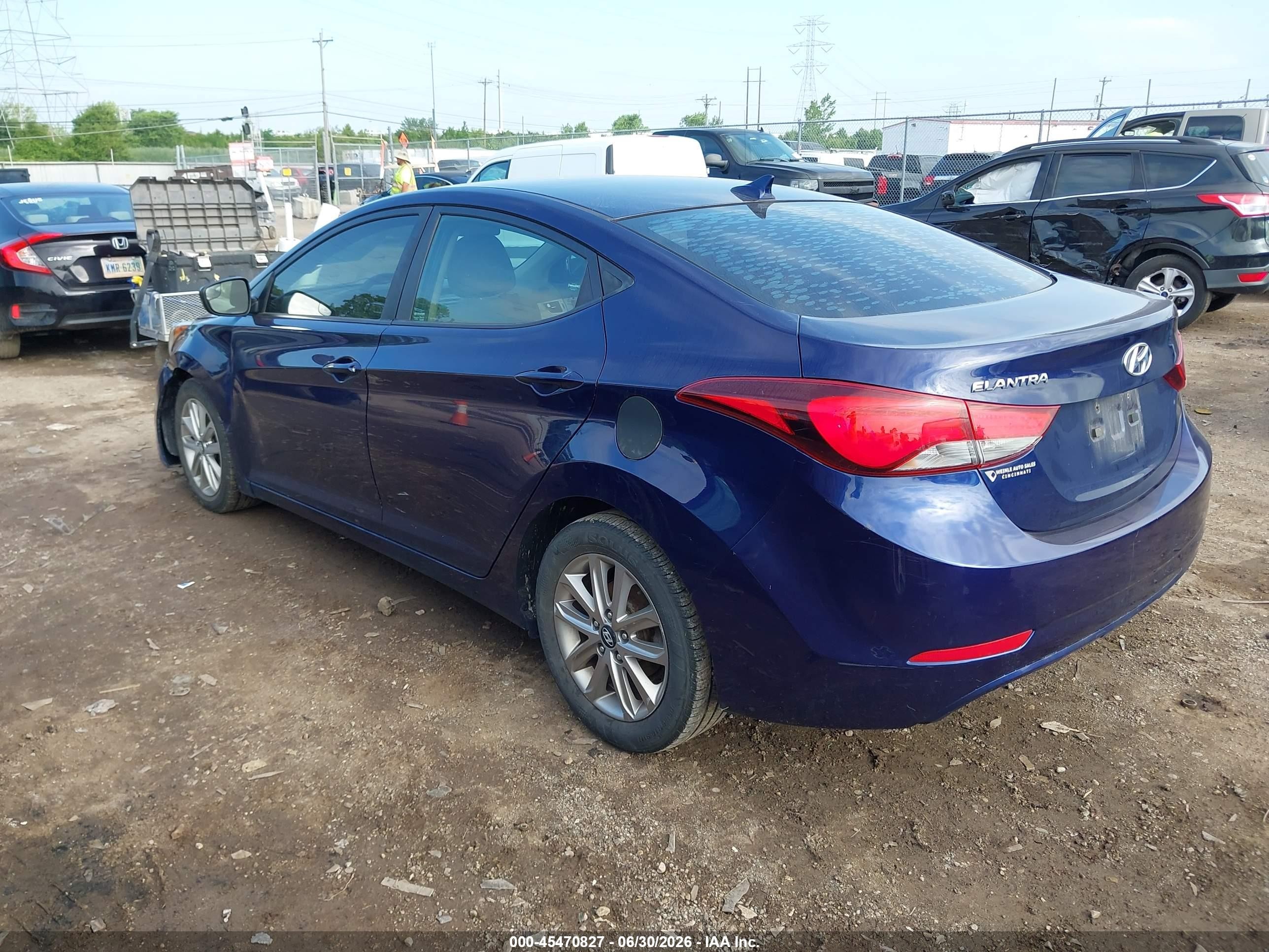 2014 Hyundai Elantra Se Blue vin: 5NPDH4AE3EH460758