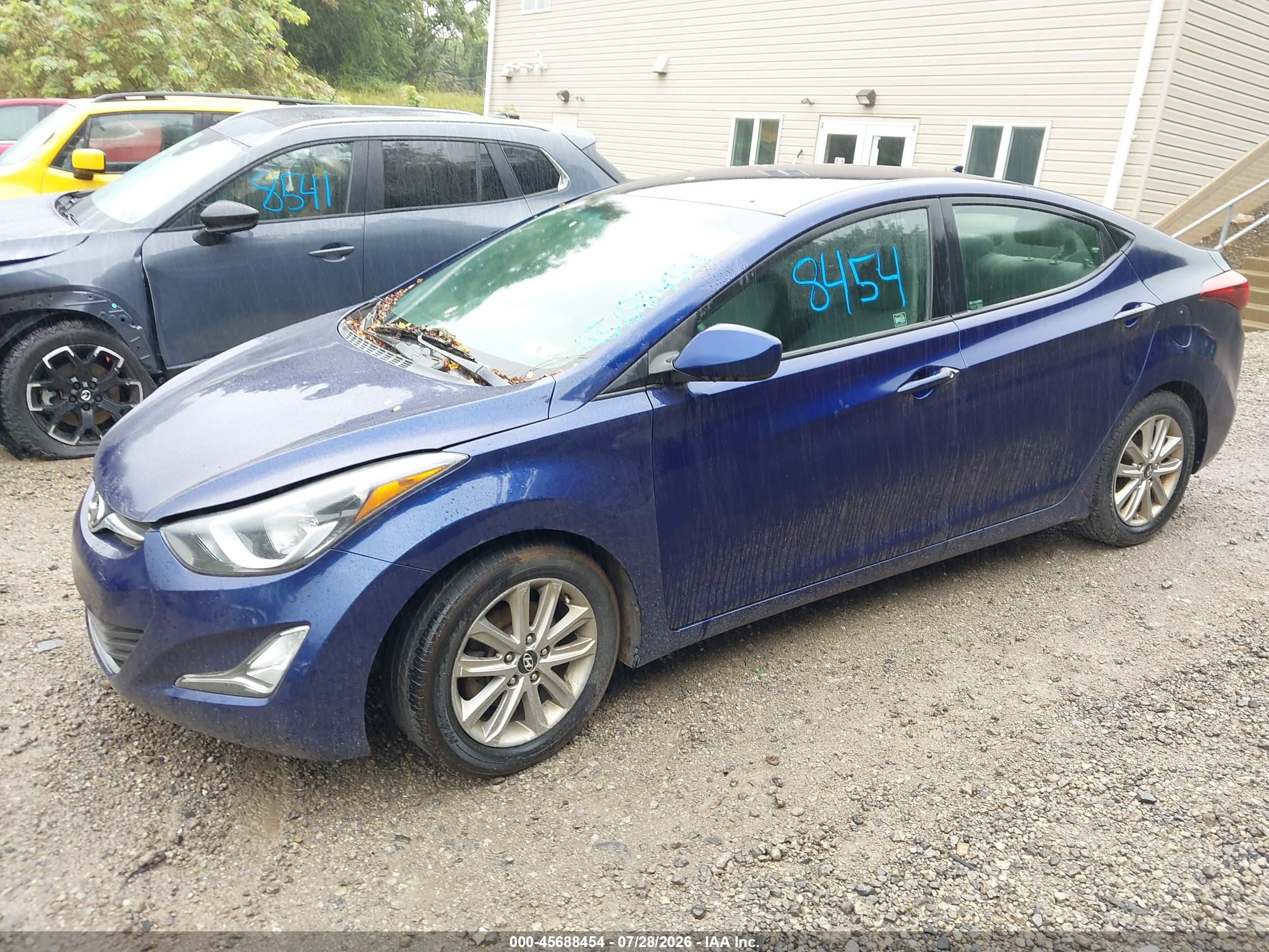 2014 Hyundai Elantra Se Blue vin: 5NPDH4AE3EH461733