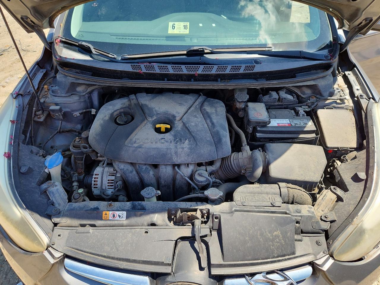 2014 Hyundai Elantra Gray vin: 5NPDH4AE3EH473736